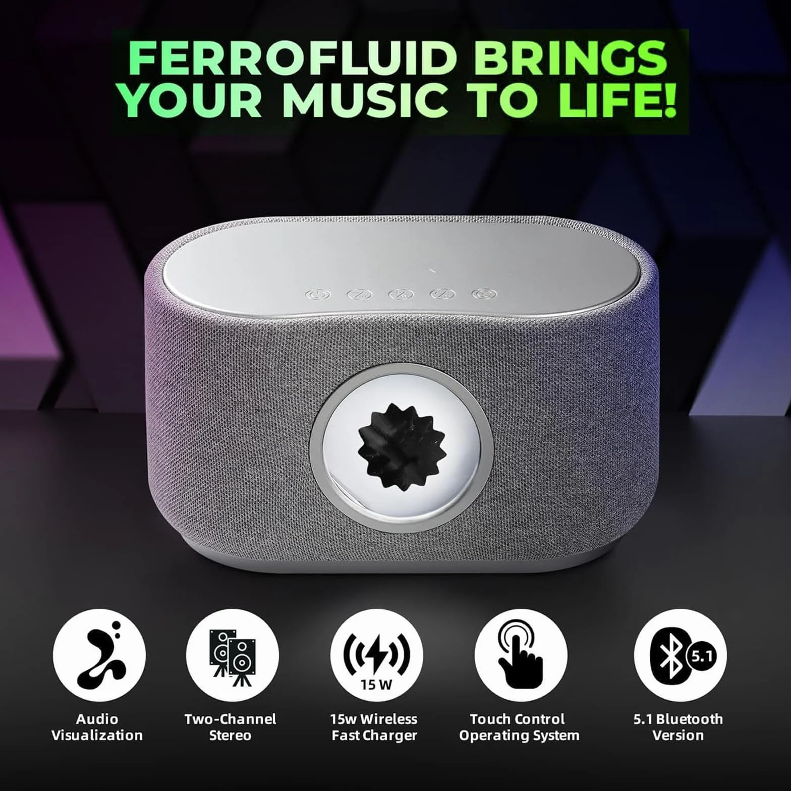Głośnik Z Płynem Magnetycznym, Głośnik Ferrofluidowy Music Mate/sound Partner, Z Funkcją ładowania 15 W, Dźwiękiem Przestrzennym 360° Odbiór Muzyki W Domu Bluetooth 5.1 Audio, Do Domowego Telewizor