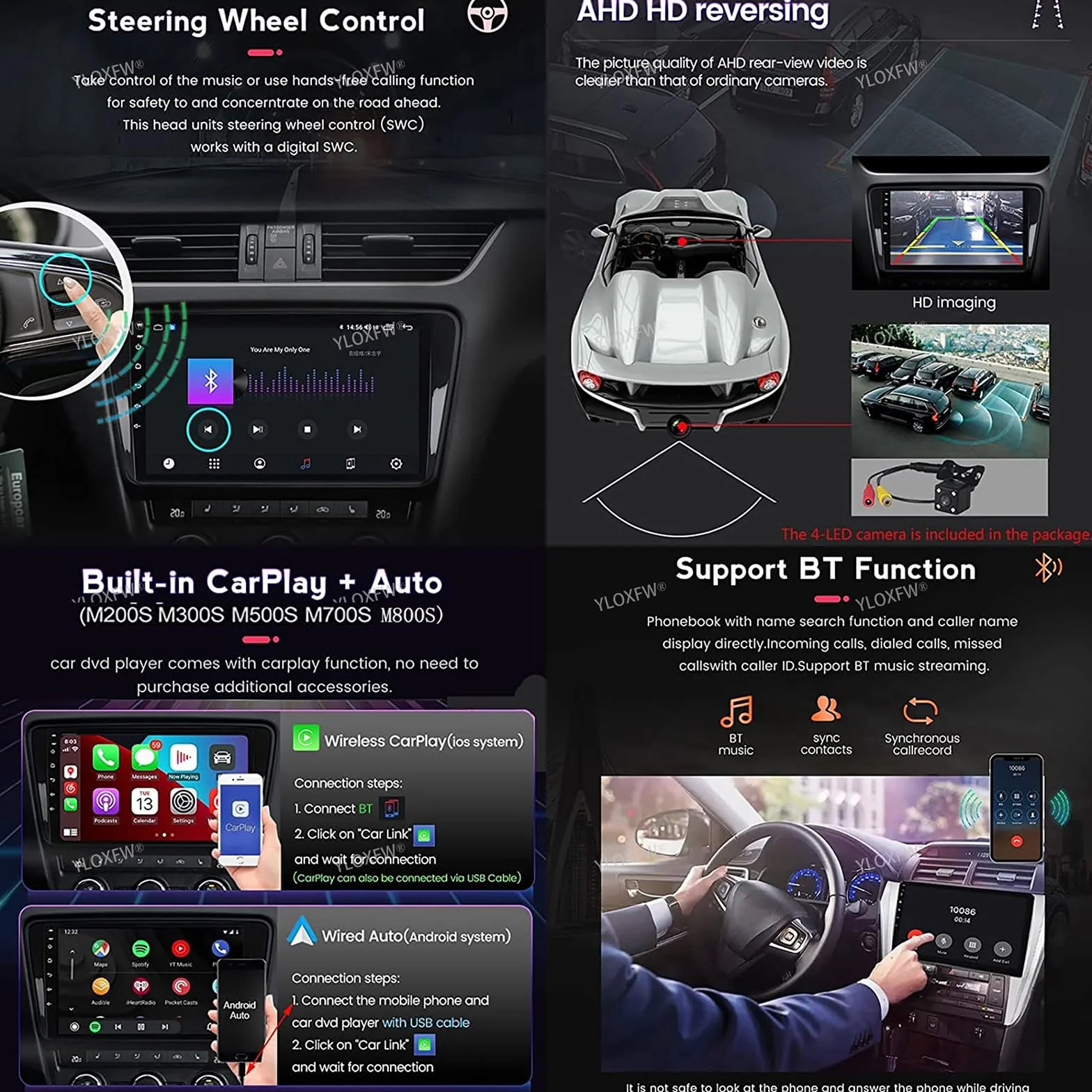 ,M700s,Android 15 Radio 2 Din Stereo z 4G WiFi Carplay Android Auto dla Amarok 2016-2022 Upgrade Touch Screen GPS Navi 9'' MP5 Multimedia Odtwarzacz wideo FM BT Odbiornik