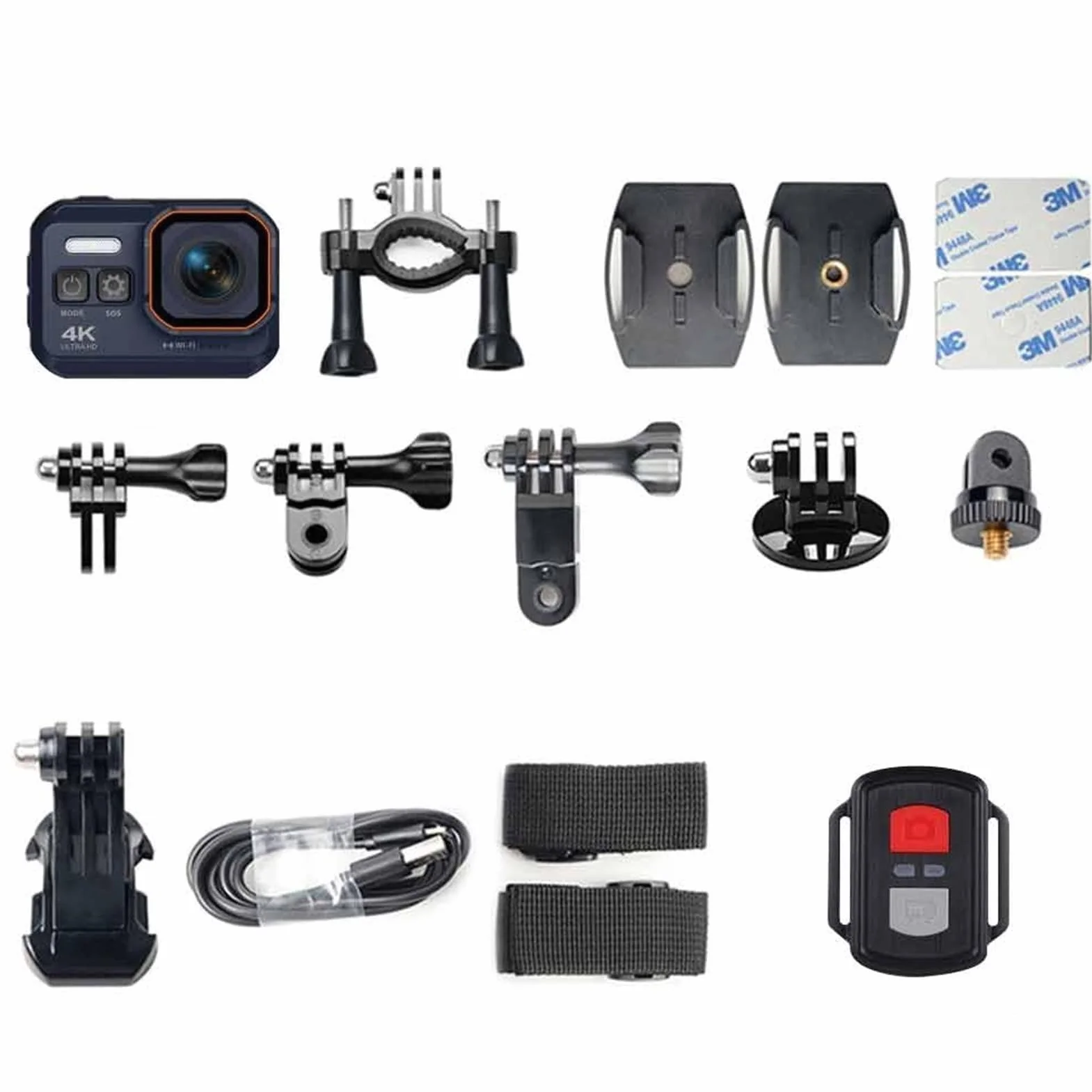 Kamery akcji HD 4K. Kamera akcji 170 stopni WiFi 30FPS wideo Professional Support Nightshot Wodoodporna futera do nurkowania Wodoodporna i trwała obudowa (Size : With 128G Card, Color : Blauw)