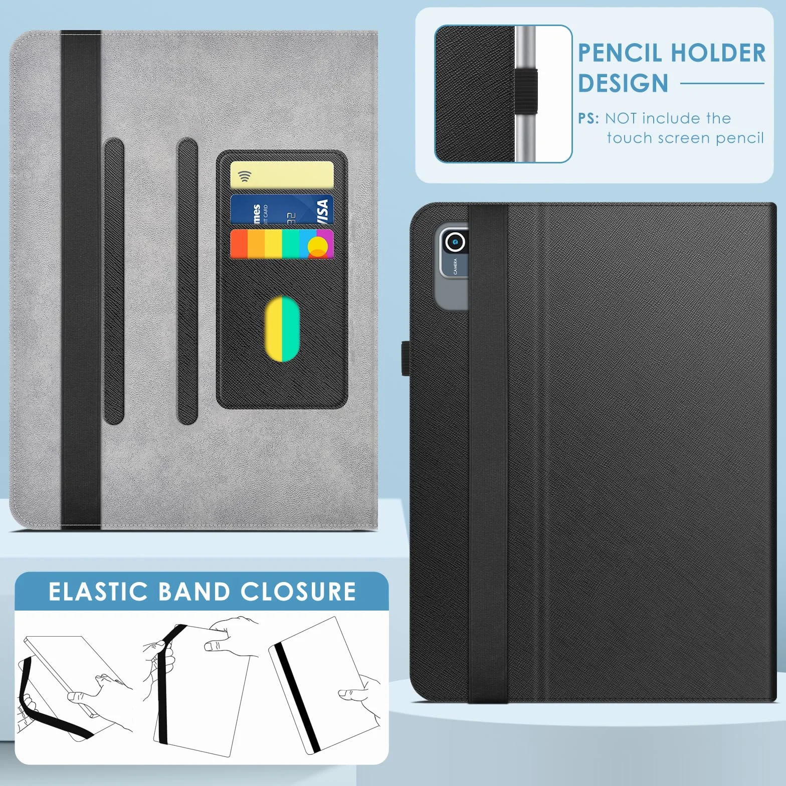 KATUMO Unwersalne Etui dla Tabletu 10 Cali, Etui dla Biegedy/JIKOCXN C30 / DEERTiME E6 / ZONKO/TYD/YUMBOT/DOOGEE U10Kid / DOOGEE T10 Pro/Acer Iconia Tab P10 / SKYEGG K13 / SKYEGG K11