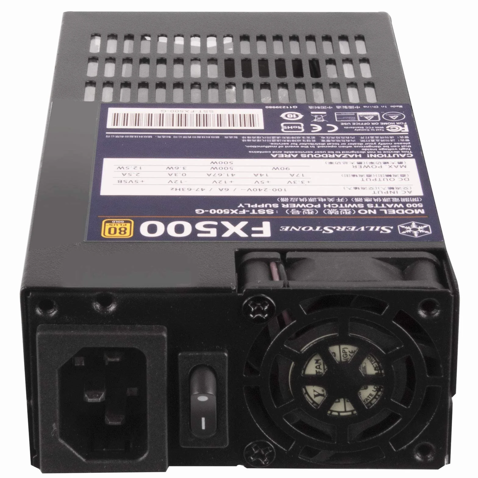 Silverstone SST-FX500-G - seria Flex, 500 W 80 Plus Gold zasilacz do komputera PC o niskiej gęstości z wentylatorem 40 mm
