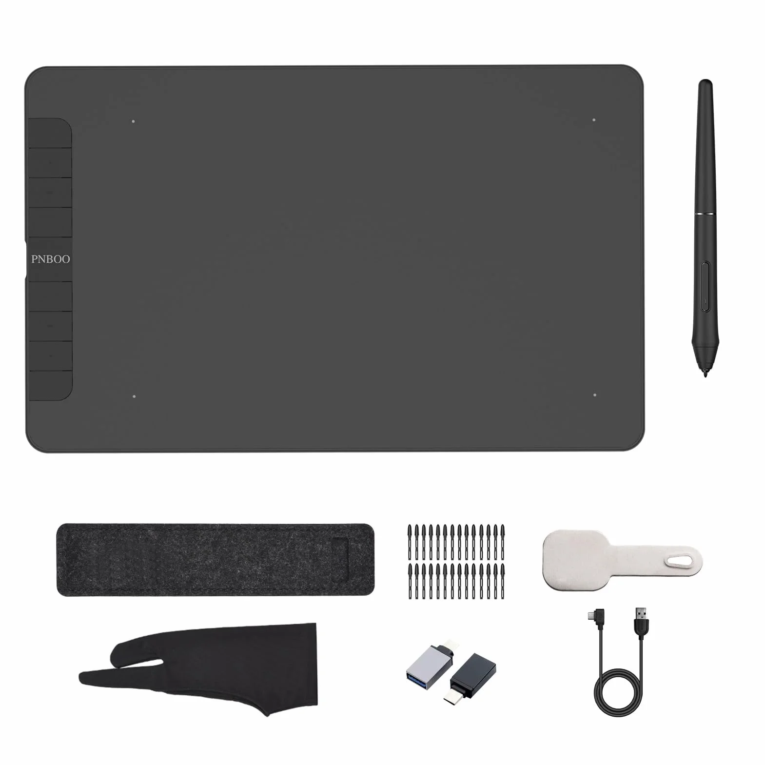 Fafeicy Tablet Graficzny, Elektromagnetyczny Cyfrowy Szkicownik z 8192 Poziomami Nacisku i Pochyleniem, Tablet Rysunkowy 10 X 6 Cali, 8 Klawiszy Skrótów, Pióro Bez Baterii dla Studentów-artystów