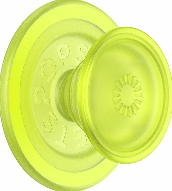 PopSockets Phone Grip for MagSafe, Secure Magnetic Phone Grip & Stand, Hands-Free Kickstand, Wireless Charging Compatible - Chartreuly Translucent Glow in The Dark