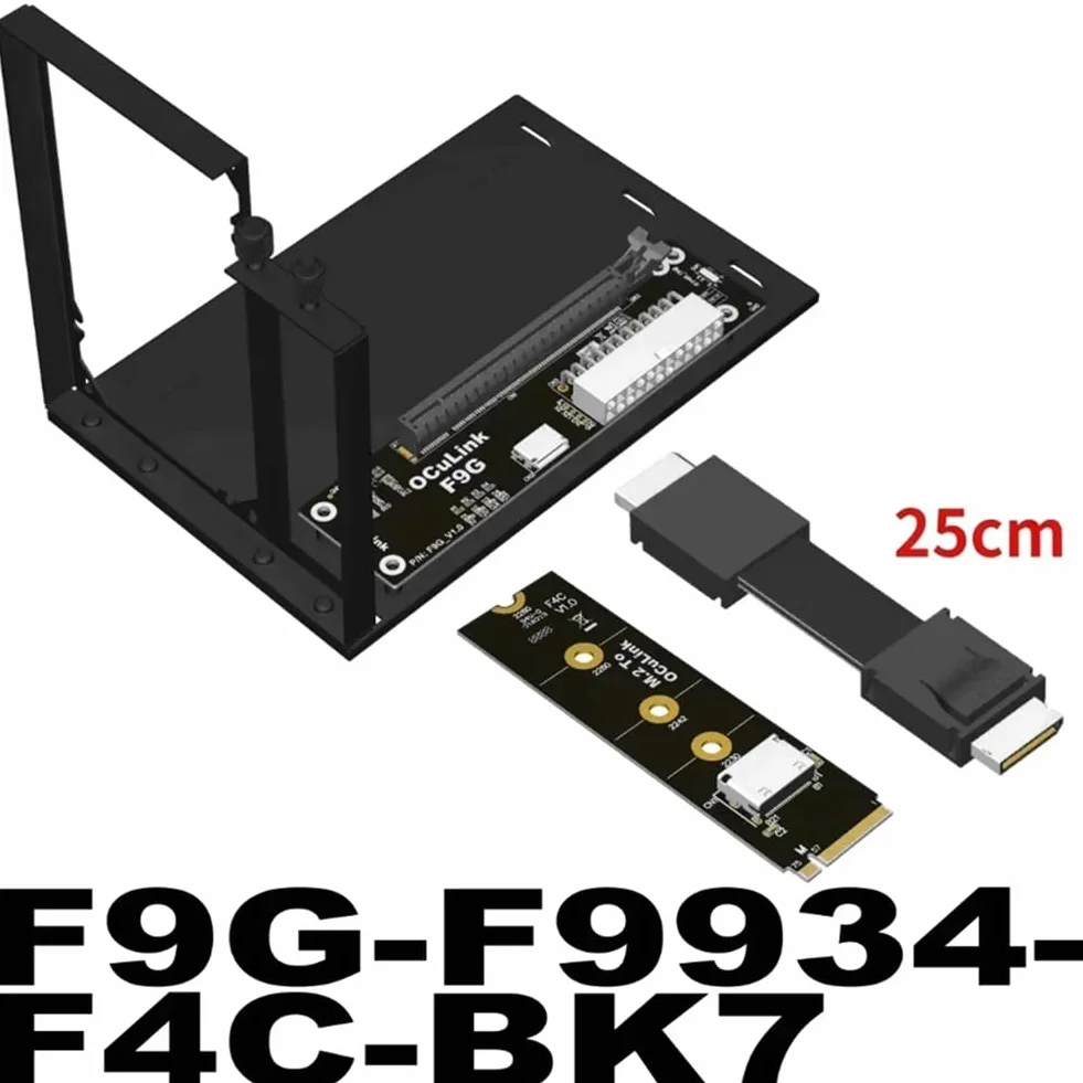 F9G-F9934-F4C-BK7 EGPU OCuLink GPU-Dock M.2 NVMe adapter Oculink z kablem Oculink ATX typ PCIe4.0 64 Gbps 25 cm