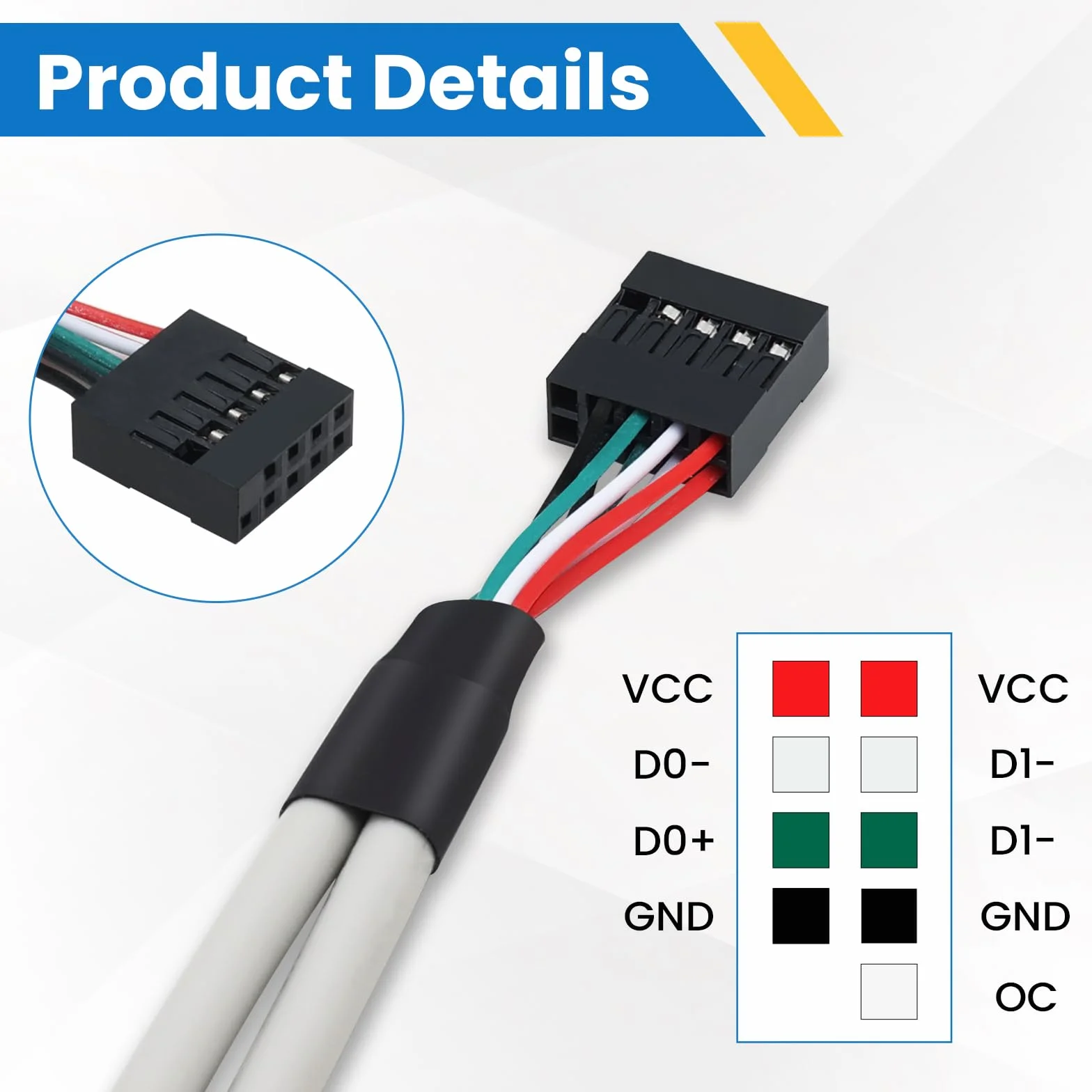 4 porty USB 2.0 do IDC 9-pinowe gniazdo przedłużające do 4 USB A żeńskie z gniazdem PCI 30 cm