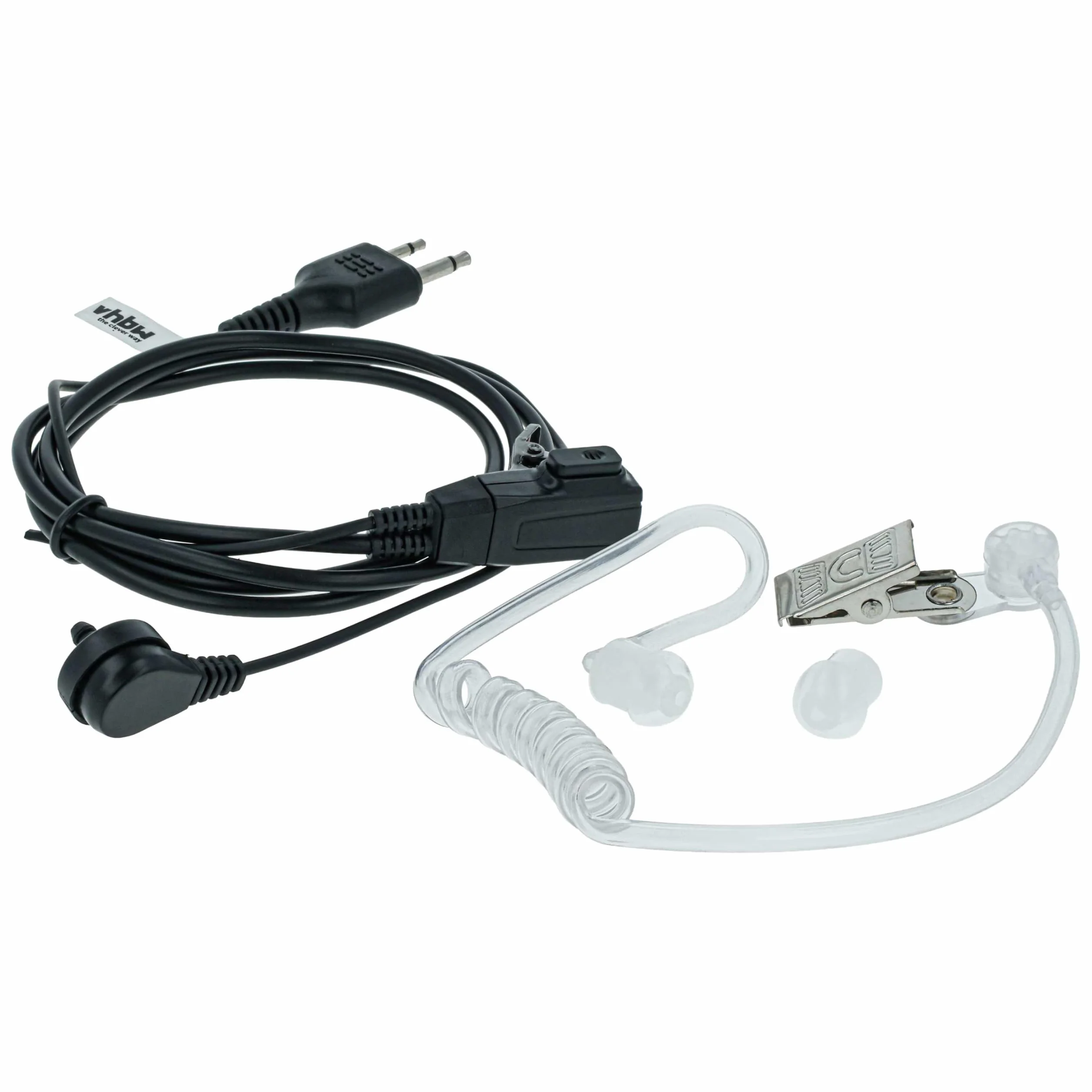 vhbw 5X Słuchawki kompatybilne z Icom IC-4AT, IC-4GE, IC-4GAT, IC-4E, IC-4GA, radio, walkie talkie z mikrofonem ptt, tuba akustyczna