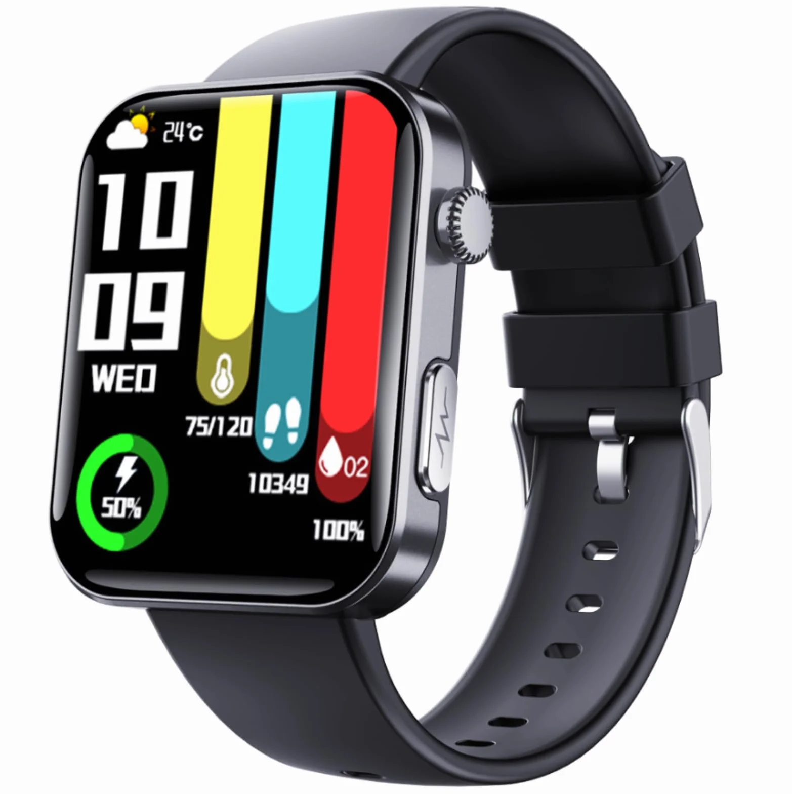 Zdrowy inteligentny zegarek do zarządzania, ekran HD 5,3 cm (2,1 cala), z EKG, BMI, HRV, inne monitorowanie danych. Zegarek z wykrywaniem upadku i One-Touch SOS, 133 tryby sportowe, dla świadomych
