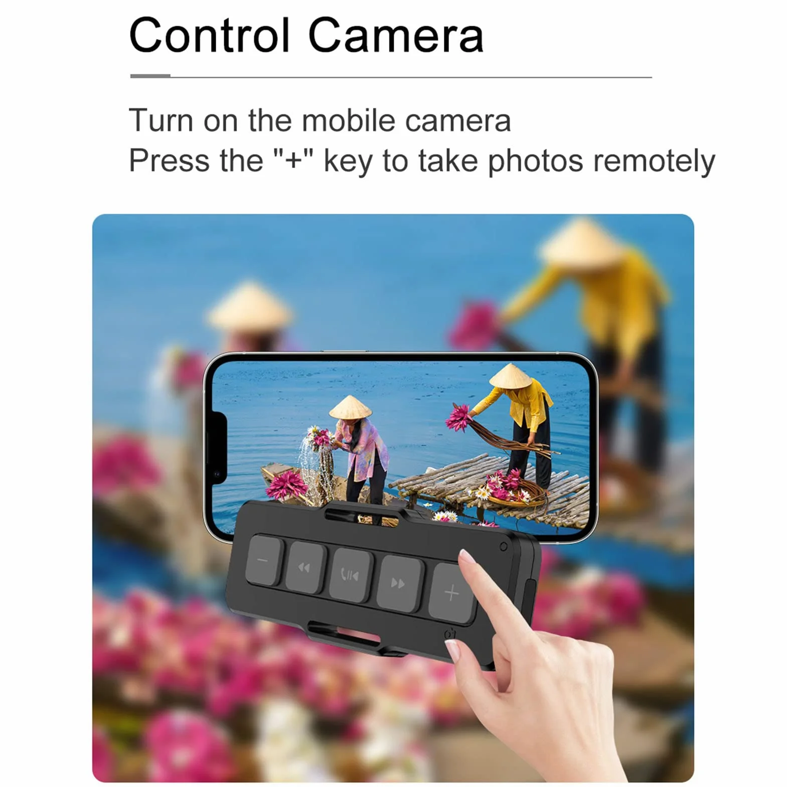 Przycisk Multimedialny Bluetooth do Samochodu, Pilot Audio do Telefonów z Systemem IOS i Android, Duże Przyciski, Wodoodporność IPX4, Asystent Siri, Odbieranie Połączeń,