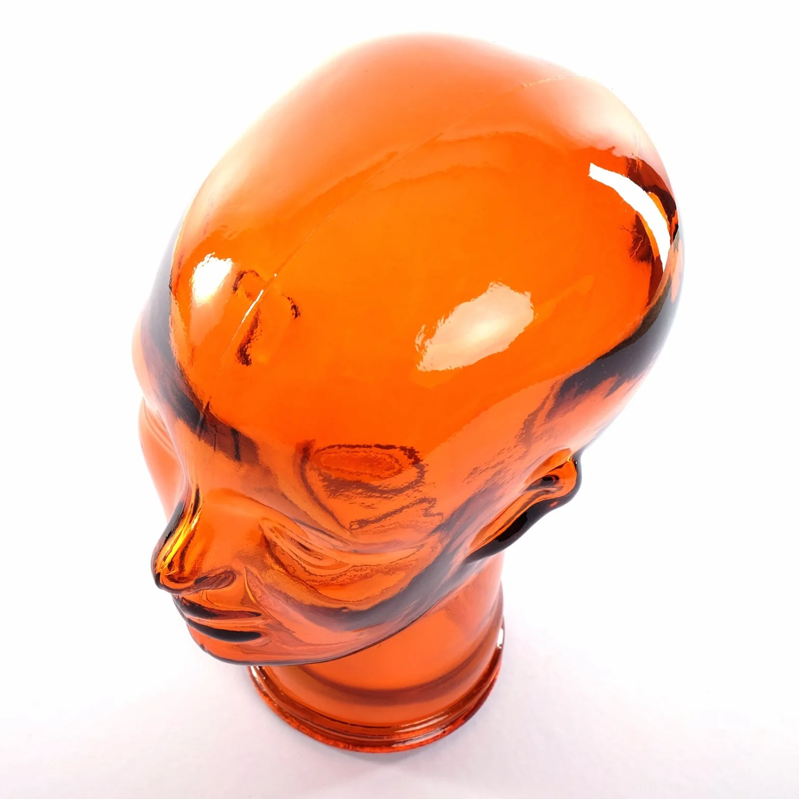 Design zachwyci mikrofon do montażu na głowie | szkło, 30 cm, przezroczysta pomarańczowa | głowica szklana, głowica dekoracyjna
