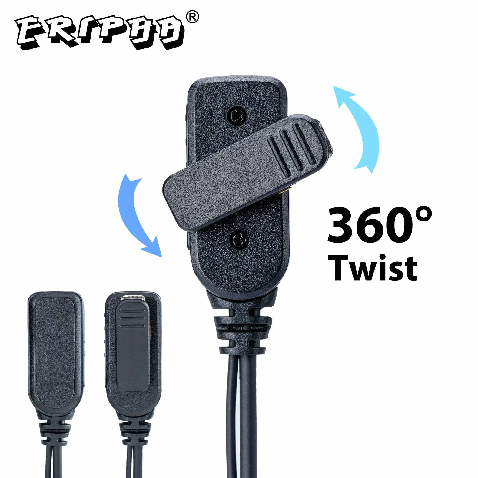 2-pinowa słuchawka Walkie Talkie w kształcie litery G, kompatybilna z UV-5R BF-F8HP BF-888S, Kenwood TK3230 z mikrofonem PTT, dwukierunkowy zestaw słuchawkowy radiowy (4 sztuki)