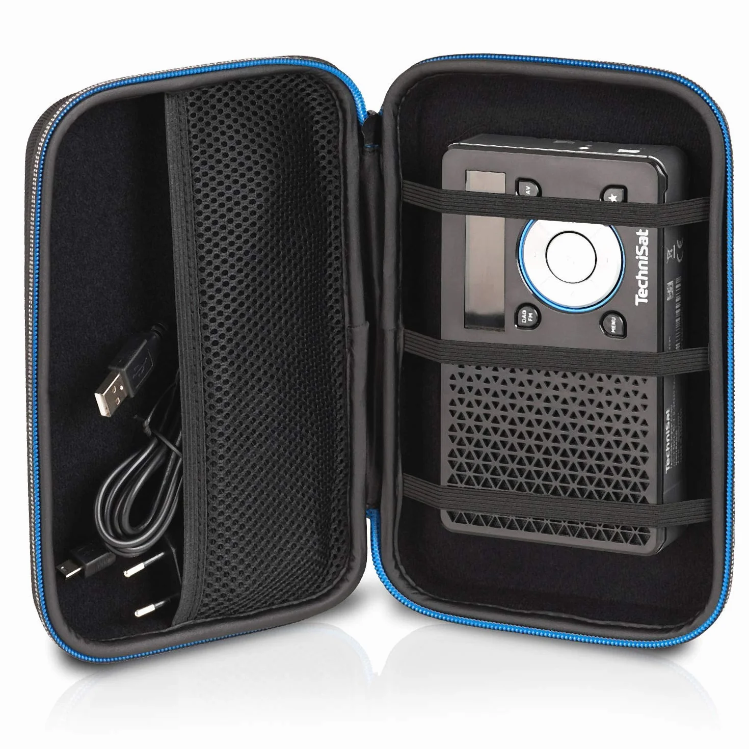Wicked Chili Etui na radio DAB+ kompatybilne z TechniSAT DIGITRADIO 1, NORDMENDE Transita 100, Techni-SAT Viola Akkuradio (wnętrze 21 x 13 x 4,5 cm) czarne, czarne