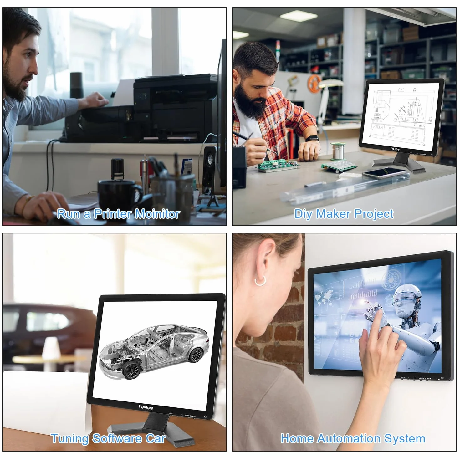 43,2 cm (17 cali) ekran dotykowy, 1280 x 1024, obsługuje HDMI, VGA, AV, USB, BNC, 10 pojemnościowych monitorów TFT LED do komputerów PC, laptopów, Xbox, PS5, PS4, przełączników, systemów POS,
