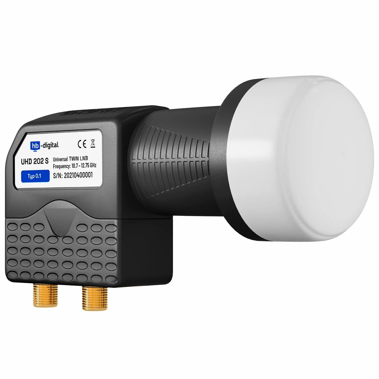 hb-digital Twin LNB - test bardzo dobry* - dla 2 uczestników filtr LTE 2-krotny Full HD 4K 0,1 dB z ochroną przed warunkami atmosferycznymi + 4 x wtyczka F do telewizora, odbiornika satelitarnego