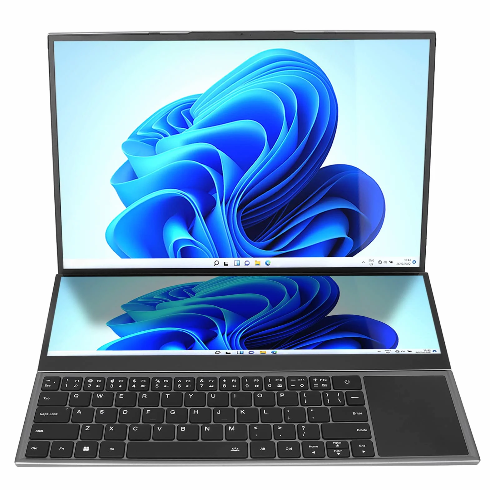 16-calowy Laptop Komputerowy, Metalowa Obudowa 13600 MAh Bateria Podwójny Ekran Laptop do Gier dla Systemu 11 do Pracy (Wtyczka UE)