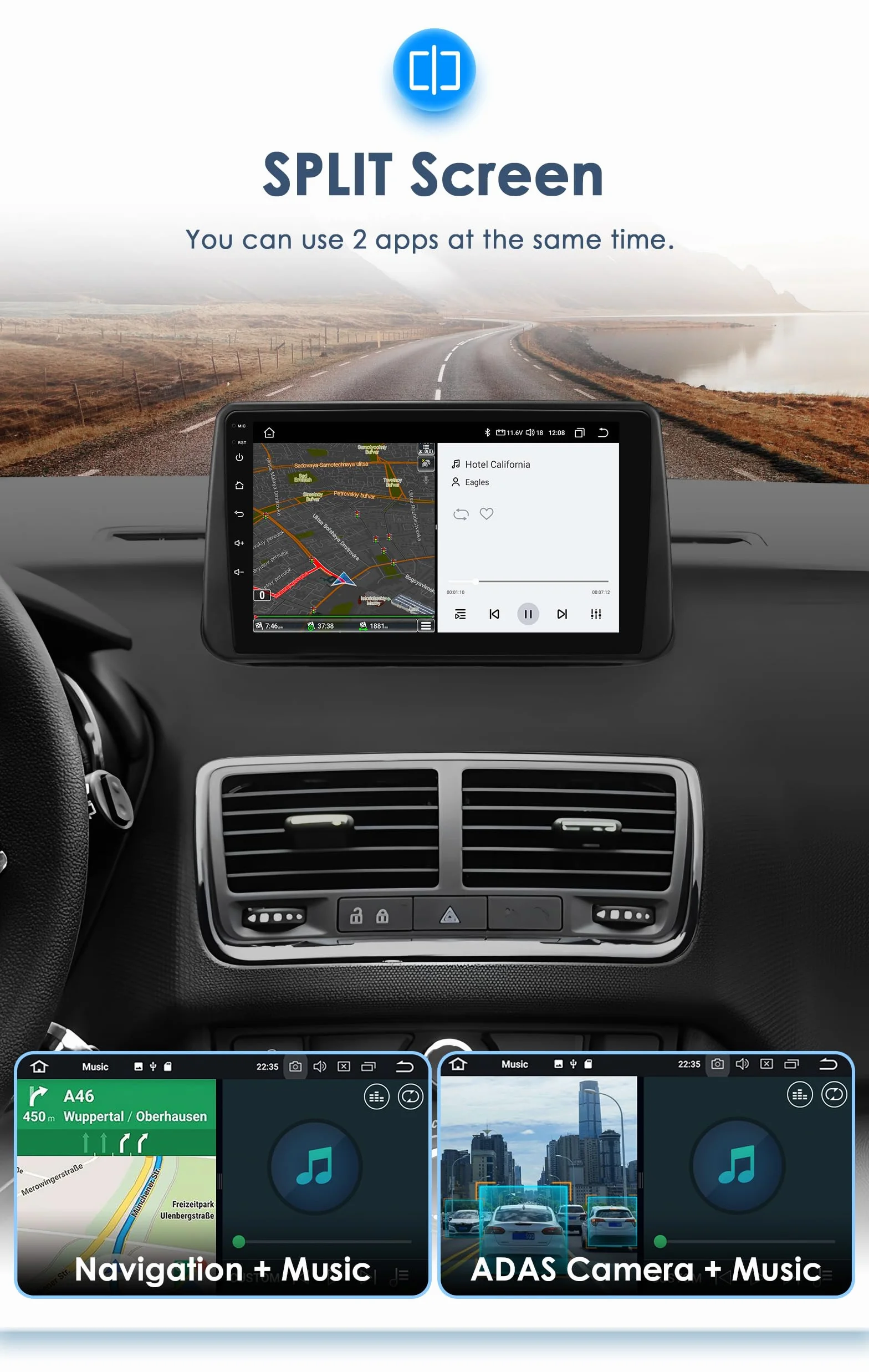 Ossuret Radio samochodowe dla Opel Meriva B (2009-2014), 9-calowy ekran dotykowy Android 13 2+32 GB Nawigacja GPS z Carplay Android Auto WiFi Bluetooth Sterowanie z kierownicy USB