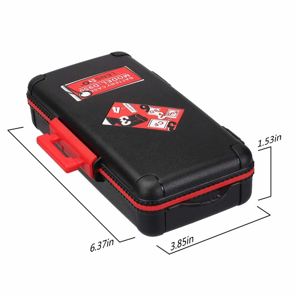 LENSGO Etui na kartę pamięci z baterią aparatu, karta pamięci twarda osłona etui wodoodporna przeciwwstrząsowa kompaktowa kamera pudełko do przechowywania baterii na 3 baterie do aparatów 3 karty XQD lub 3 karty CF 6 kart SD (Czerwony)