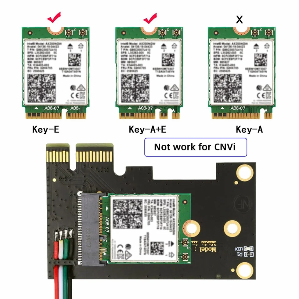 Bezprzewodowa karta NGFF A/E-Key WiFi do PCI-E Express 1x adapter do Wi-Fi Wifi6 Wifi7 Bluetooth
