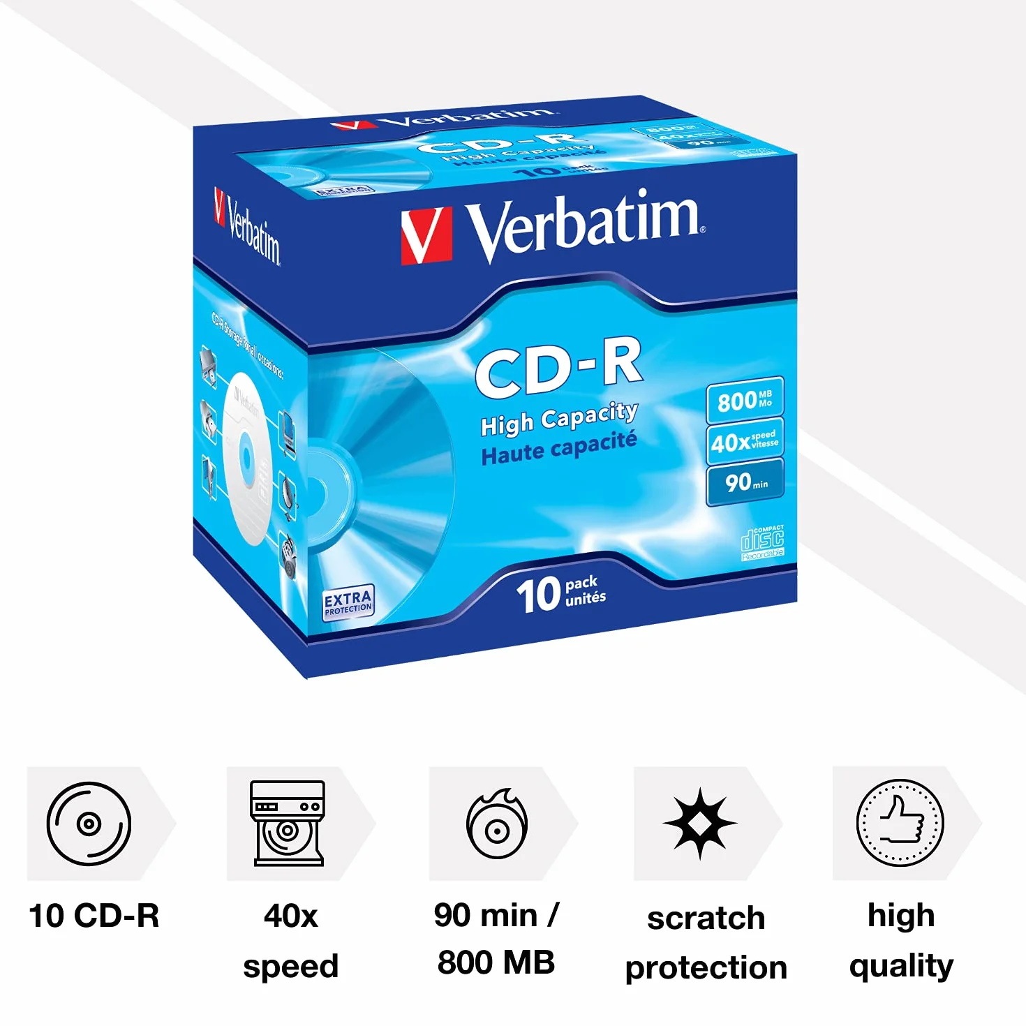 Verbatim 800MB CD-R Datalife Jewel Case 10 szt
