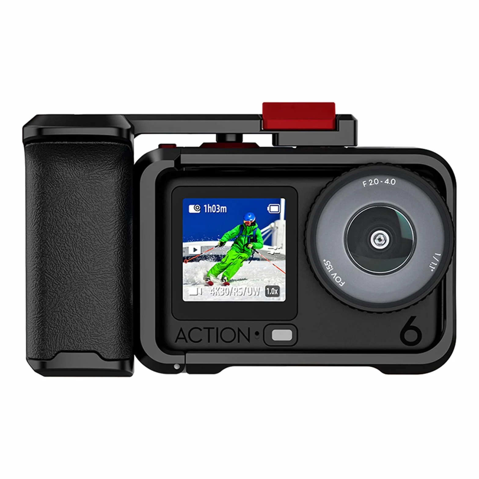 Zestaw uchwytów ulicznych do DJI Osmo Action 6, metalowy uchwyt do kamery z klatką dla królika, ergonomiczną konstrukcję, klatka ze stopu aluminium do DJI OSMO ACTION 6, akcesoria do kamer