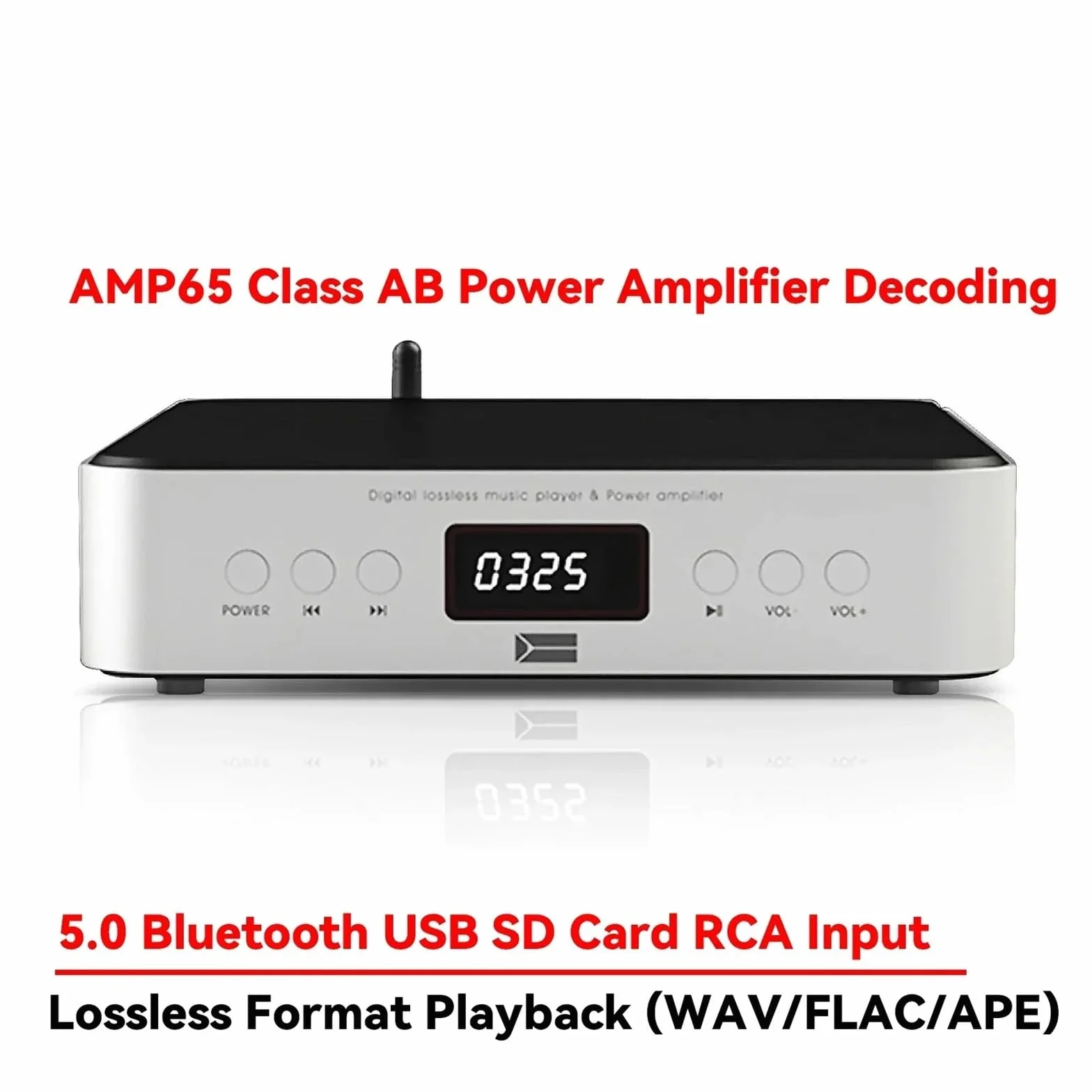 Wzmacniacz cyfrowy HIFI Moc 80 W*2 Bluetooth 5.0 Gramofon muzyczny Wejście na kartę USB SD