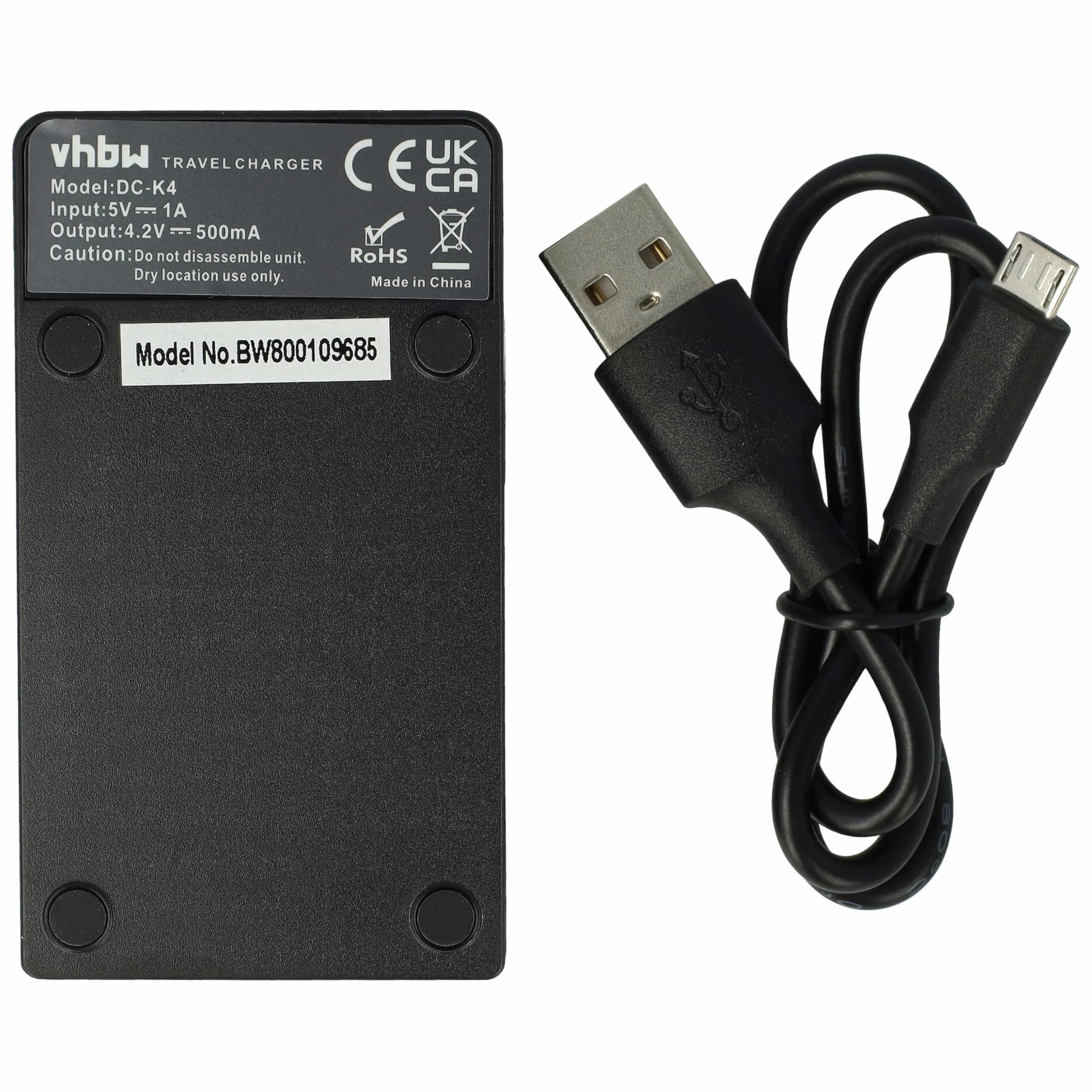 vhbw Ładowarka USB-C kompatybilna z aparatem Nikon Coolpix A300, A100, S2750, S2500, S100, S2600, S2550 - ładowarka + kabel USB-C wskaźnik ładowania
