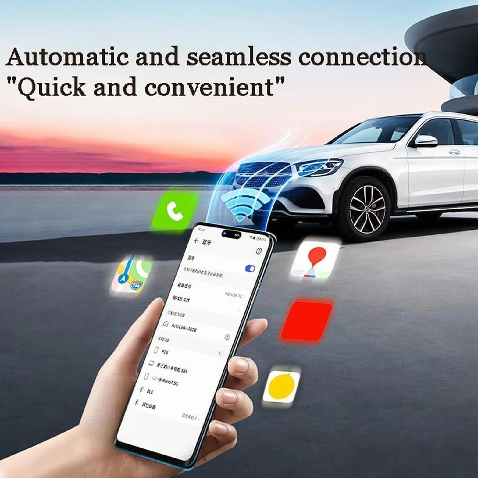 Do VW Polo IV (9N) 2006-2026, bezprzewodowy adapter Carplay Upgrade, Plug-And-Play Mini Carplay & Auto Ota-Dongle, akcesoria samochodowe.,B/srebrny