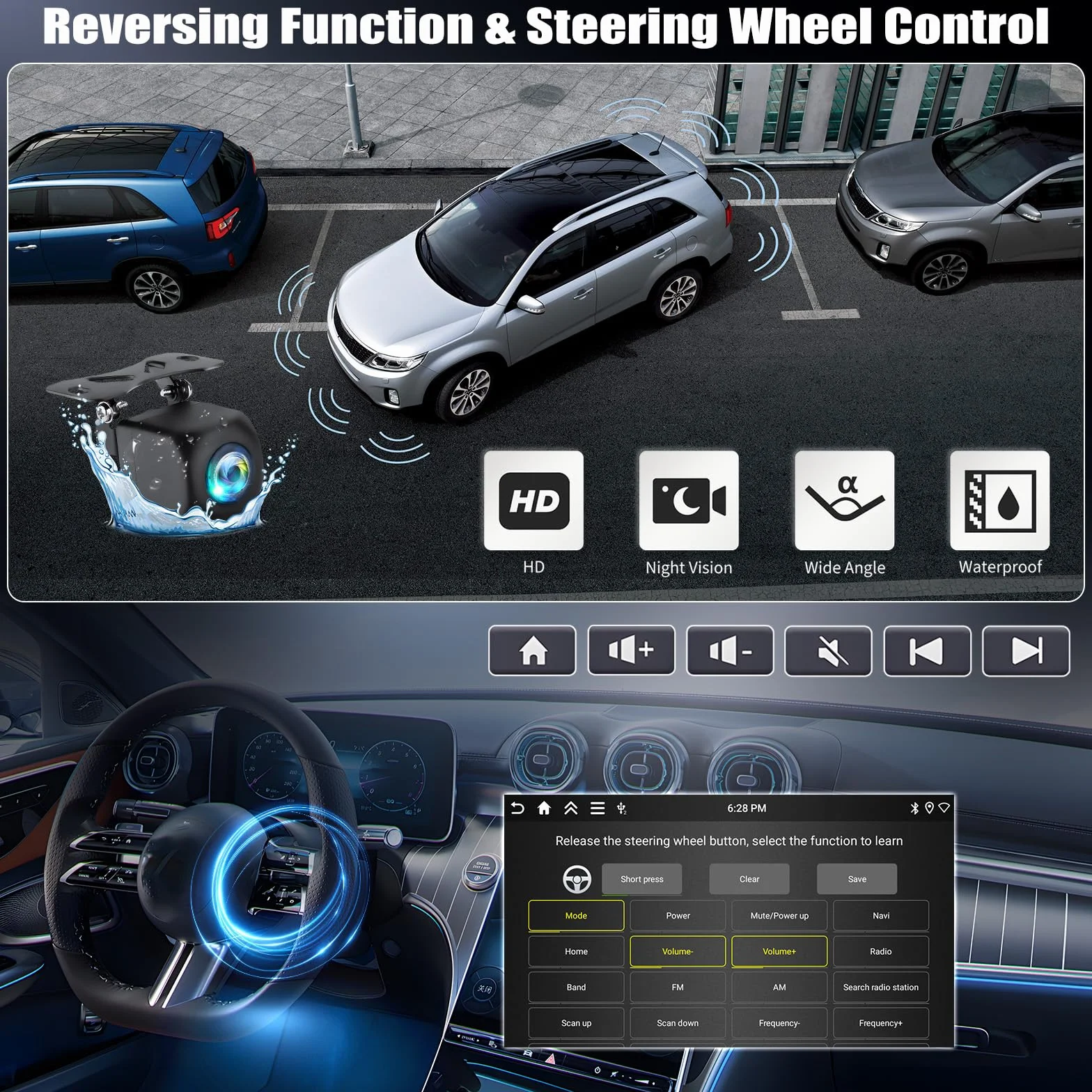 CAMECHO Radio samochodowe 4 + 128 G 9" do nawigacji Porsche Cayenne 2002-2010 z kamerą cofania, Android 13 Wireless Carplay Android Auto Radio z WiFi GPS FM/RDS + Canbus IPS ekran dotykowy
