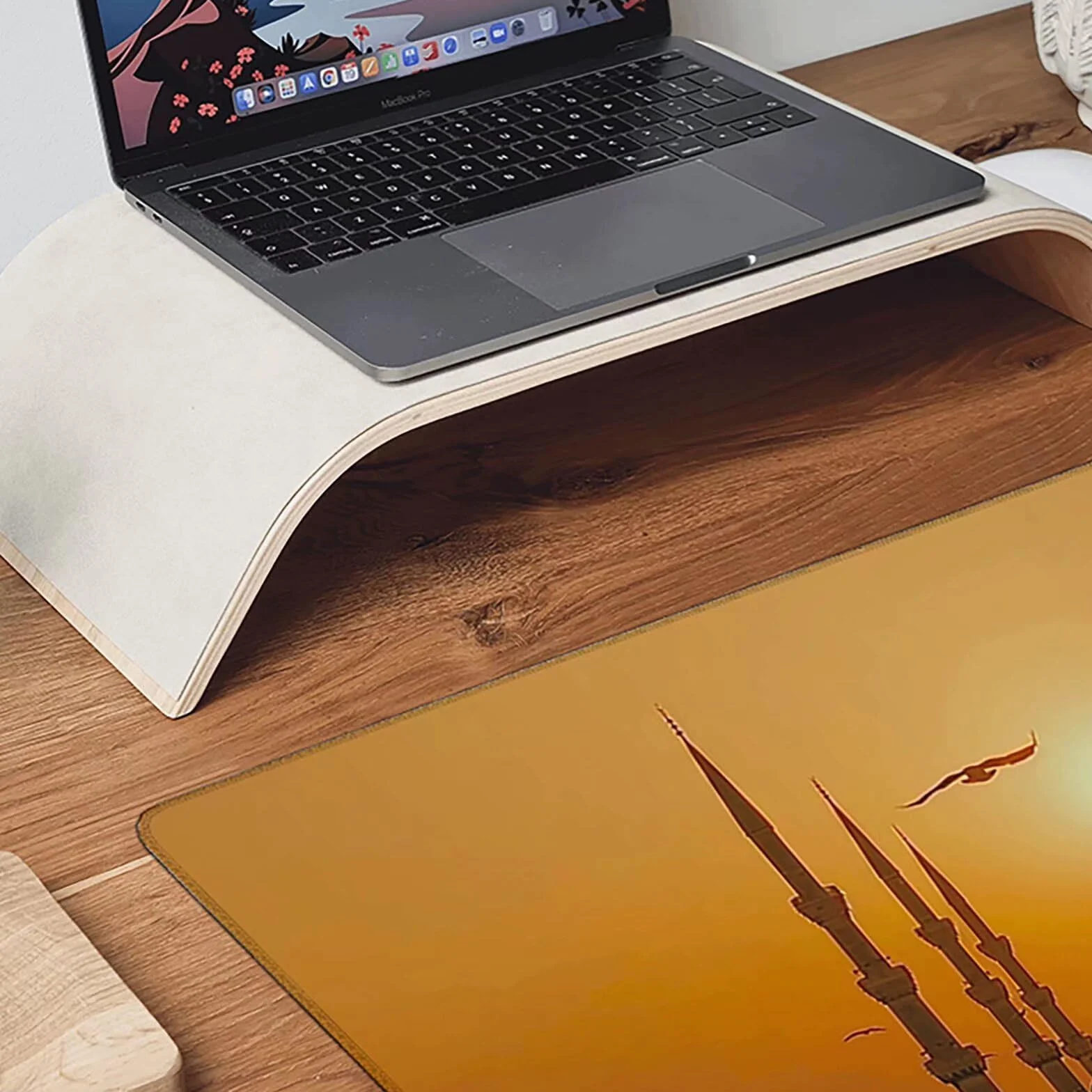 Gamingowa podkładka pod mysz, żółta, XXL, 1400 x 600 x 3 mm, XXL, podkładka pod mysz, Taj Mahal, akcesoria dla graczy, z antypoślizgową podkładką, wodoszczelna i trwała, do ozdabiania myszy i