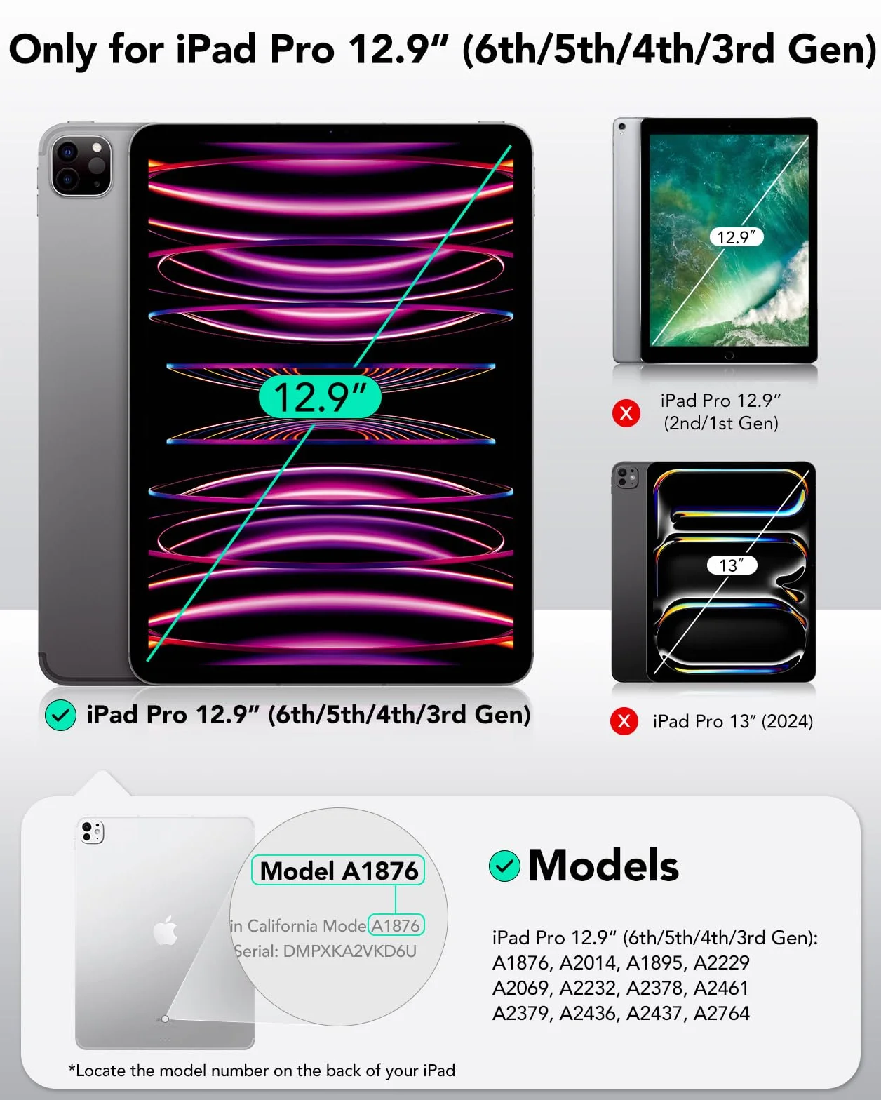 ESR 2-pak osłon ekranu do iPad Pro 12,9 (2022/2021/2020/2018) szkło hartowane z tacką