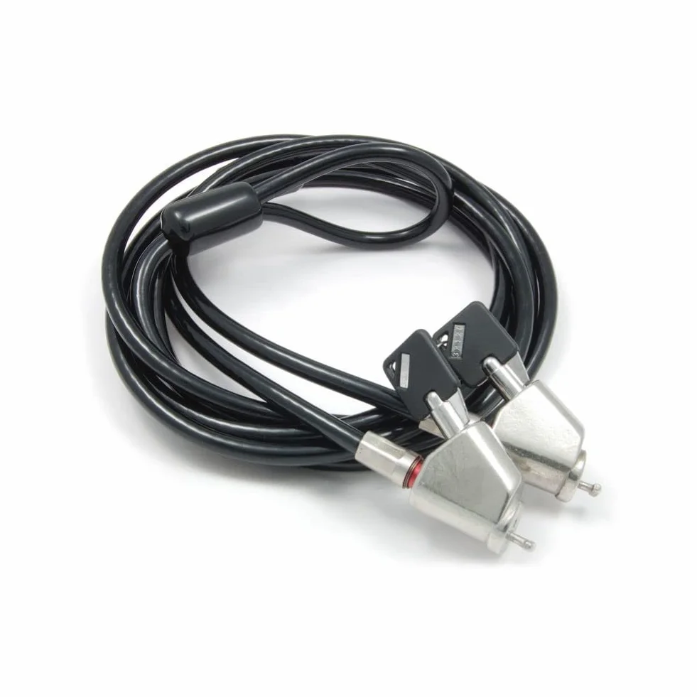 Przenośny kabel antykradzieżowy o wysokim bezpieczeństwie - do nacięć typu Kensington 7,4 x 3,2 mm - jednoczesne zabezpieczanie 2 urządzeń peryferyjnych - Zamek odporny na przekłuwania - lekki - odpowiedni do ultraprzenośnych