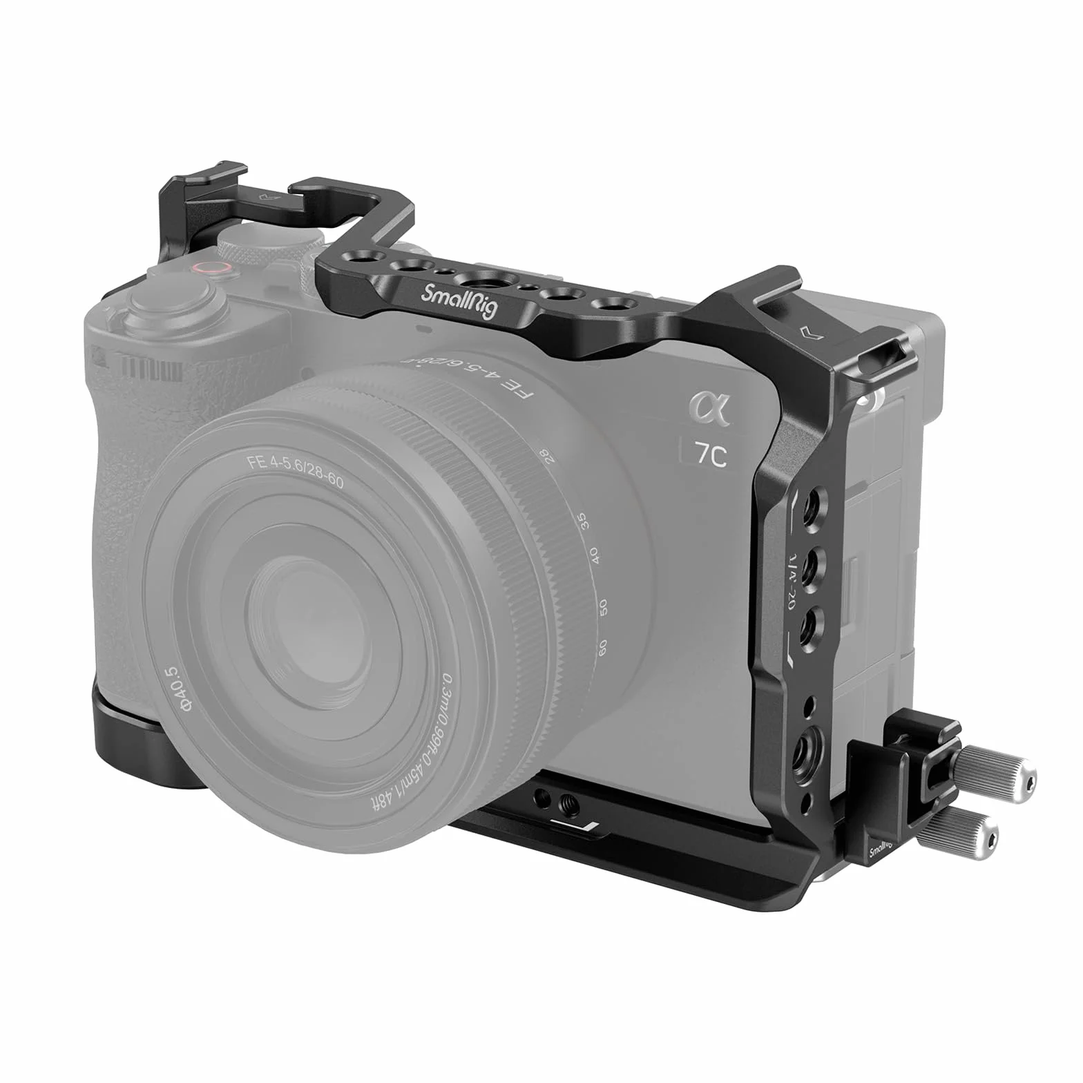 SMALLRIG Cage Zestaw Klatek dla Sony A7C II / A7CR z Zaciskiem Kablowym do HDMI, Pełnym Dostępem do Tworzenia Vlogów Klatka do Kamery Wideo dla Sony Alpha 7C II/Alpha 7CR z Ramieniem Zawiasu - 4422