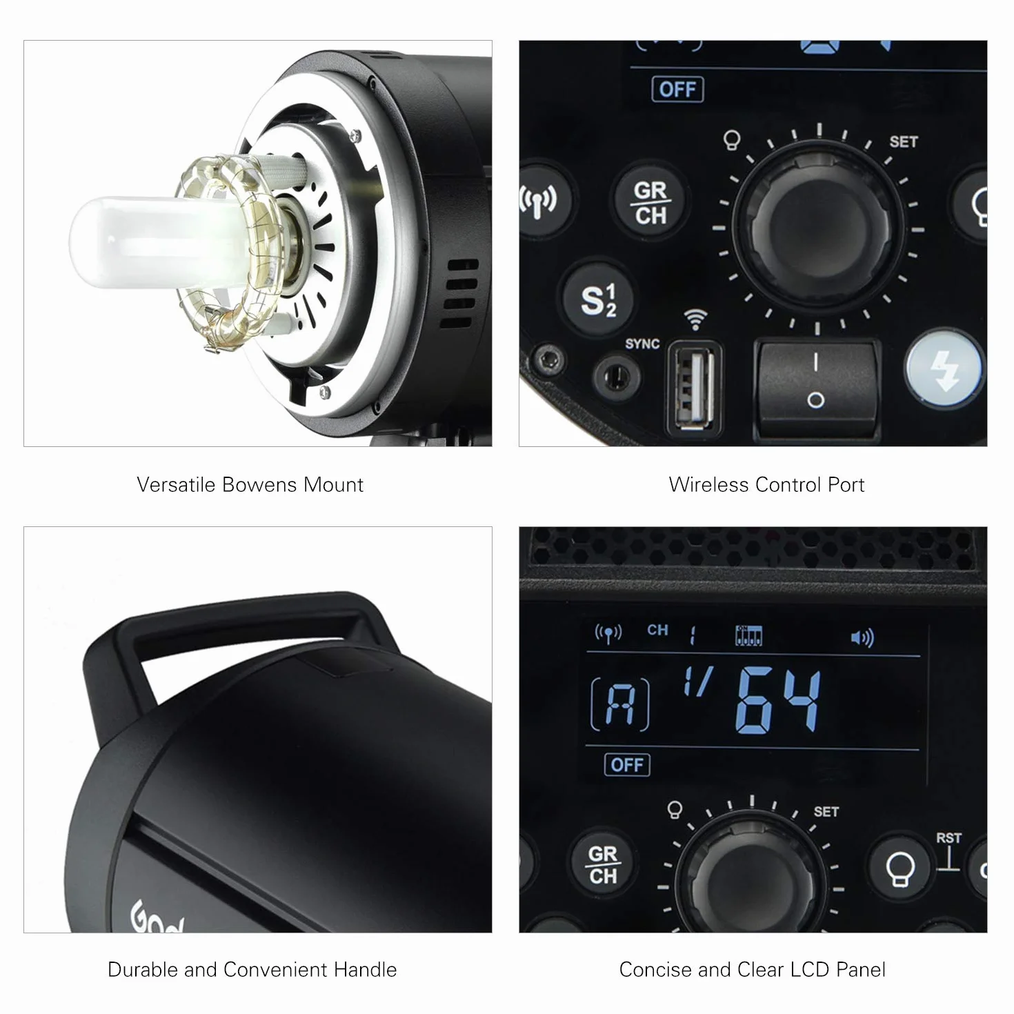 GODOX DP400III Studio lampa błyskowa, 400 W, 2,4 G, bezprzewodowy system X, lampa błyskowa z uchwytem Bowens Mouns, 5600 K, temperatura barwowa, fotografia, miganie