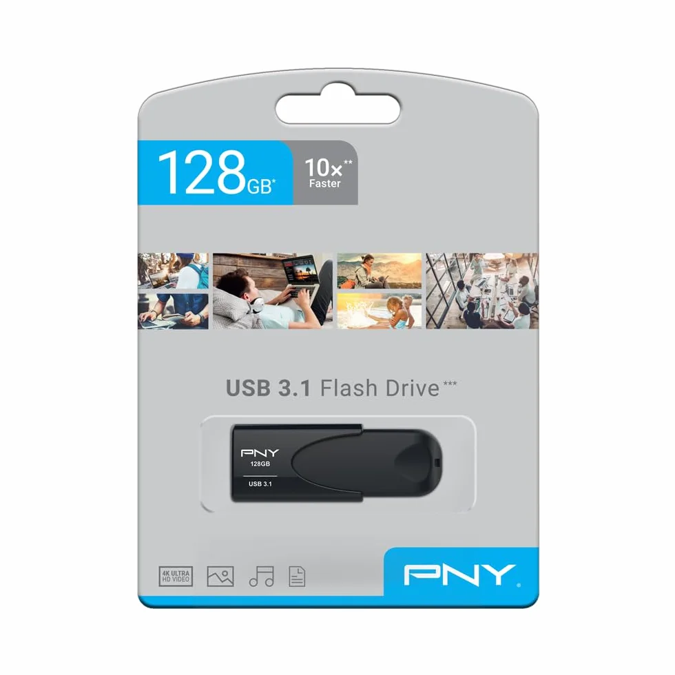 PNY Attaché 4 USB 3.1 Flash Drive prędkość odczytu do 80 MB/s - 128 GB
