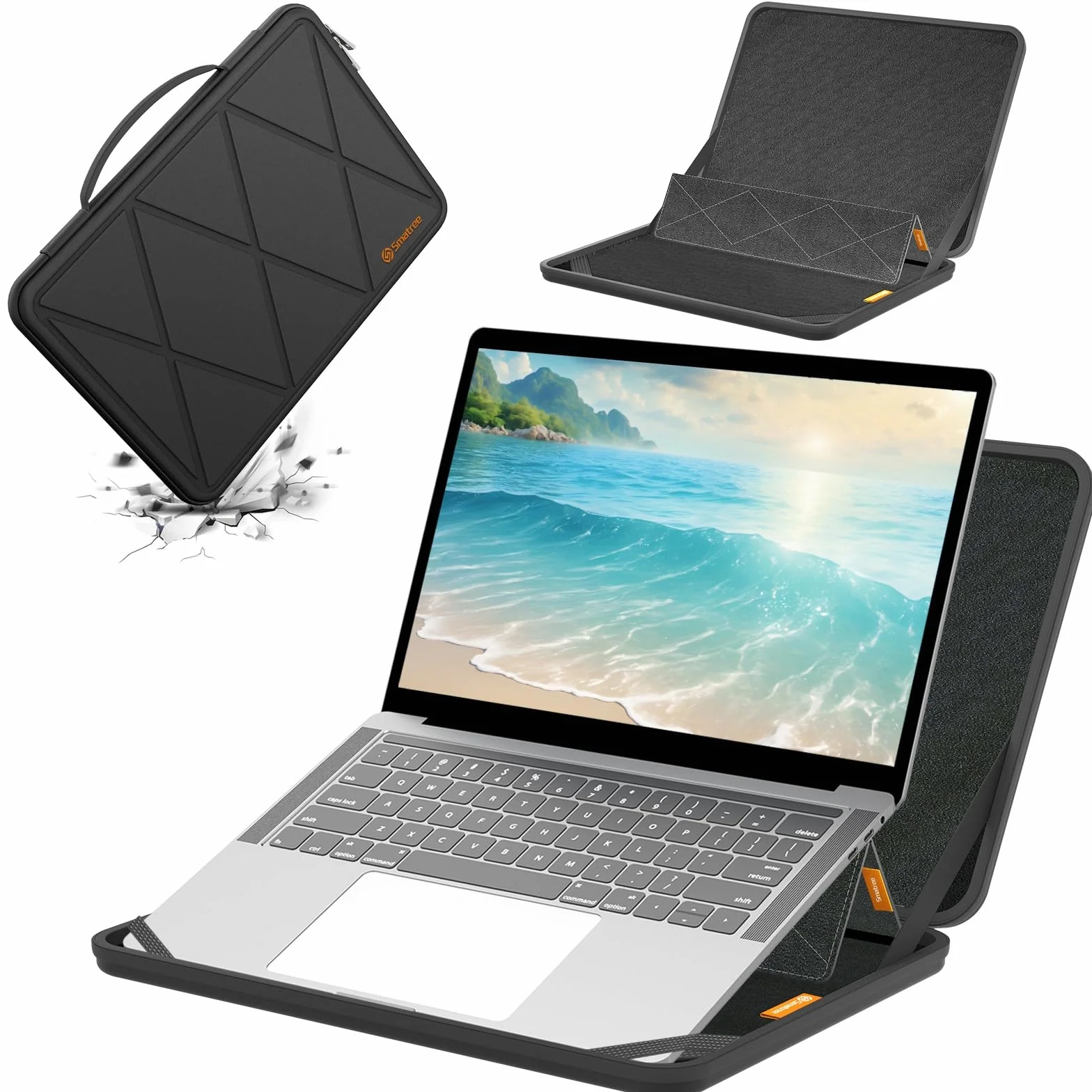 Smatree MS41T Twardy futerał ochronny EVA ze stojakiem kompatybilny z 35.6 cm ASUS Zenbook Duo UX8406, dla 35.6 cm Zenbook 14 UM3406, dla 35.6 cm ExpertBook B9 OLED B9403 torba na notebooka