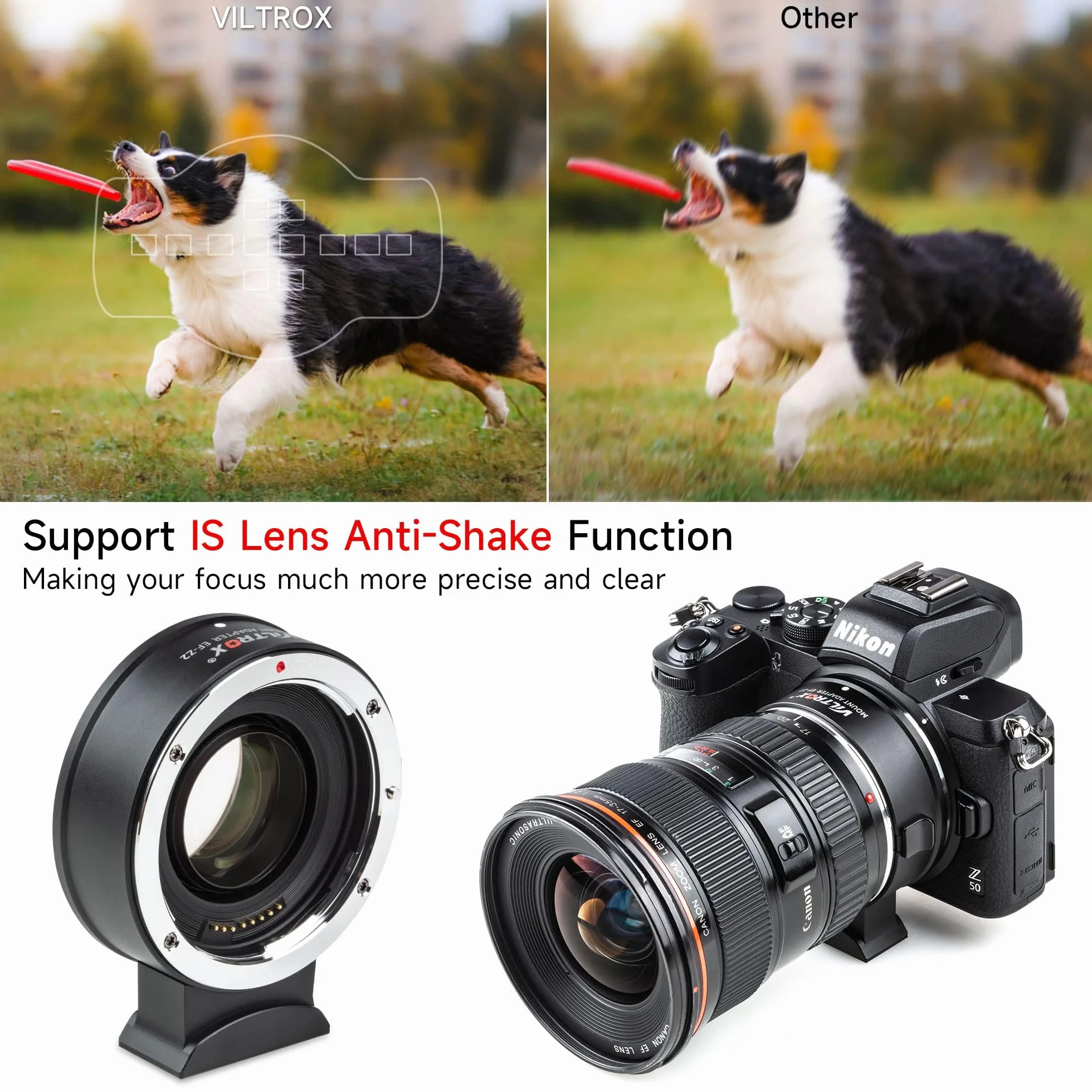 VILTROX EF-Z2 adapter obiektywu z automatyczną regulacją ostrości 0,71 x reduktor Speedbooster konwerter obiektywu kompatybilny z Canon EF Mount obiektyw do aparatów bezlusterkowych Nikon Z Z5 Z6 Z6II
