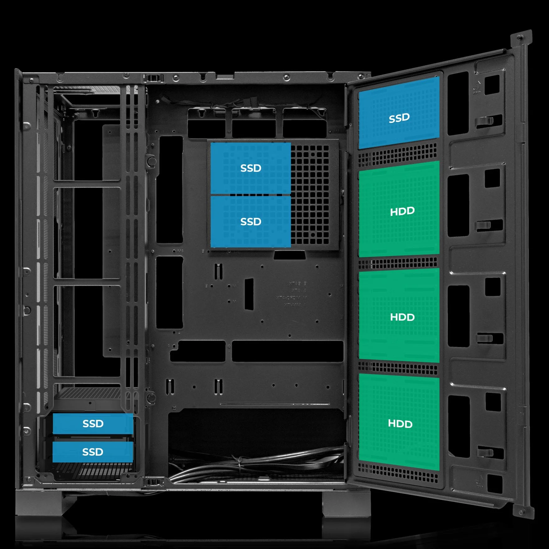 ABYSM Gaming E-ATX AI Pro 100 Workstation Box z wysokością dla radiatora 180 mm i kart graficznych do 420 mm