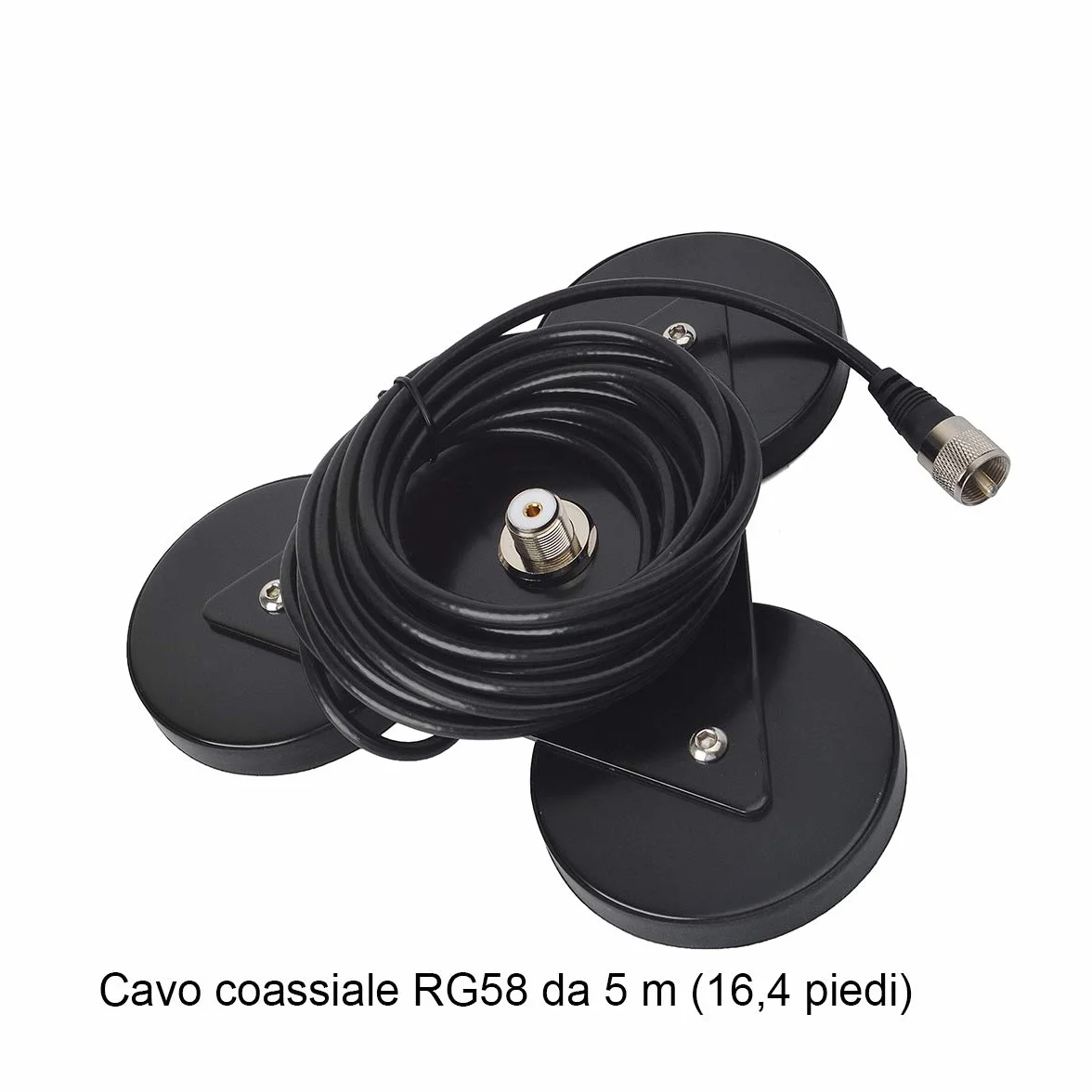UAYESOK Wytrzymała magnetyczna podstawa montażowa SO239 ciężarówka mobilna antena radiowa W/5 m (5 m) PL-259 RG58 kabel koncentryczny do przenośnego nadajnika-odbiornika FM HF/VHF/UHF CB