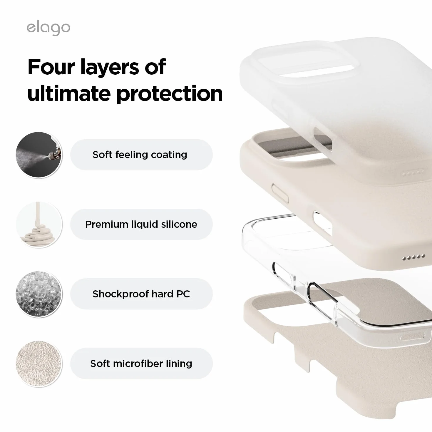 elago Etui na iPhone 16 Pro Silikonowe Ochronne Odporne na Wstrząsy