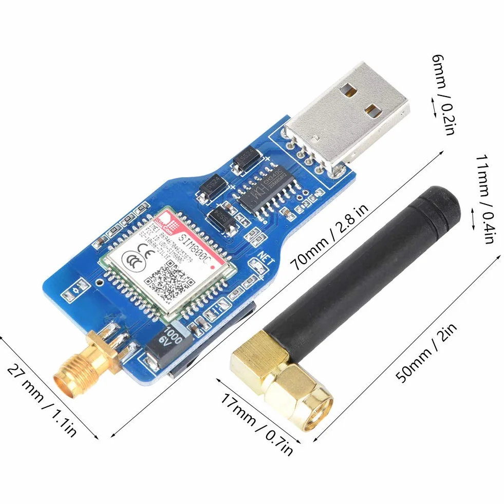 Czterozakresowy, czteroczęstotliwościowy SIM800C-GSM/GPRS 850/900/1800 / 1900MHz Moduł serii USB-GSM DC 5V z funkcją Bluetooth