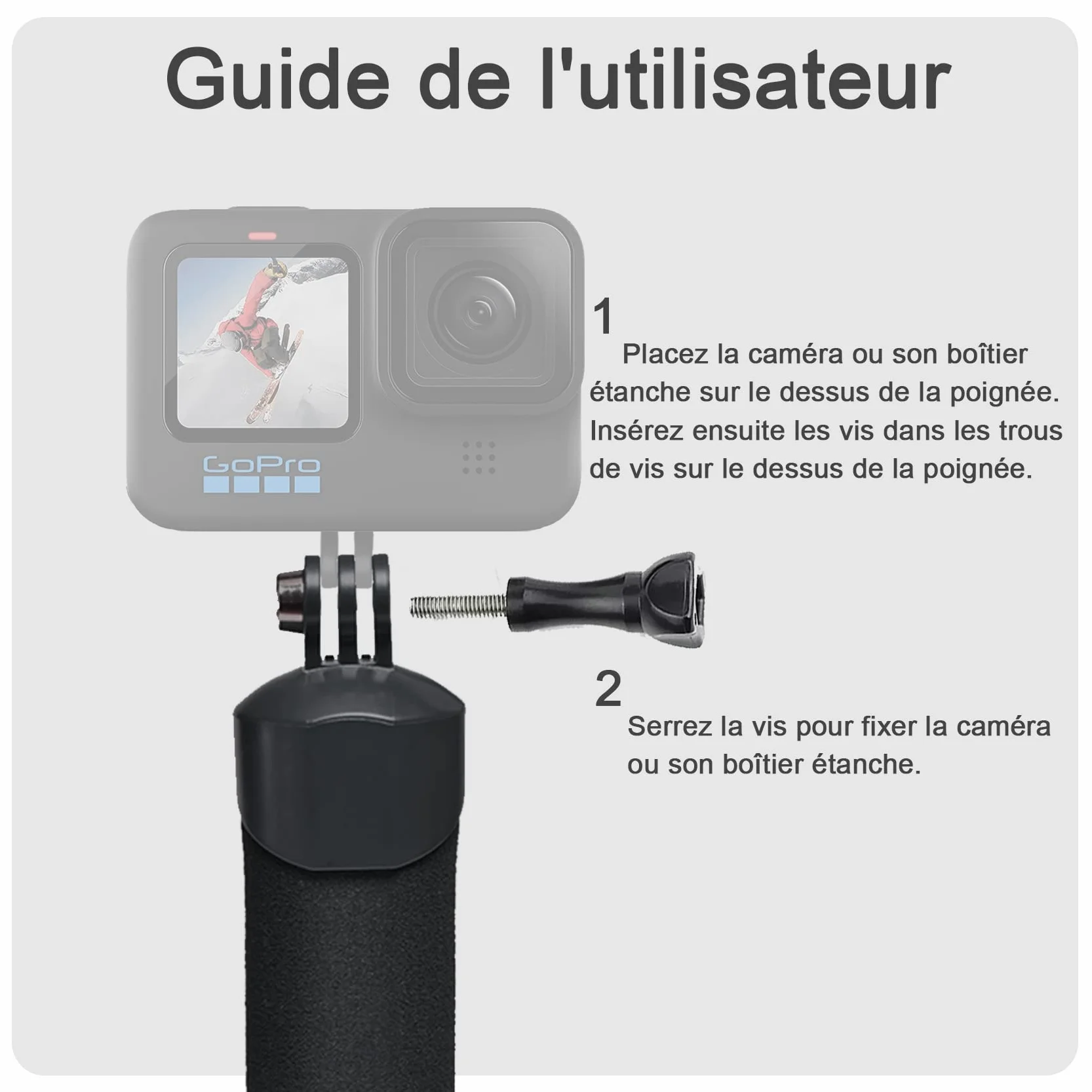 FitStill Wodoodporny monopod pływający uchwyt ręczny do Go Pro Hero 12/11/10/9/8/7/6/5/4/3 sesji DJI Osmo i innych kamer akcji. Nurkowanie podwodne kij do selfie