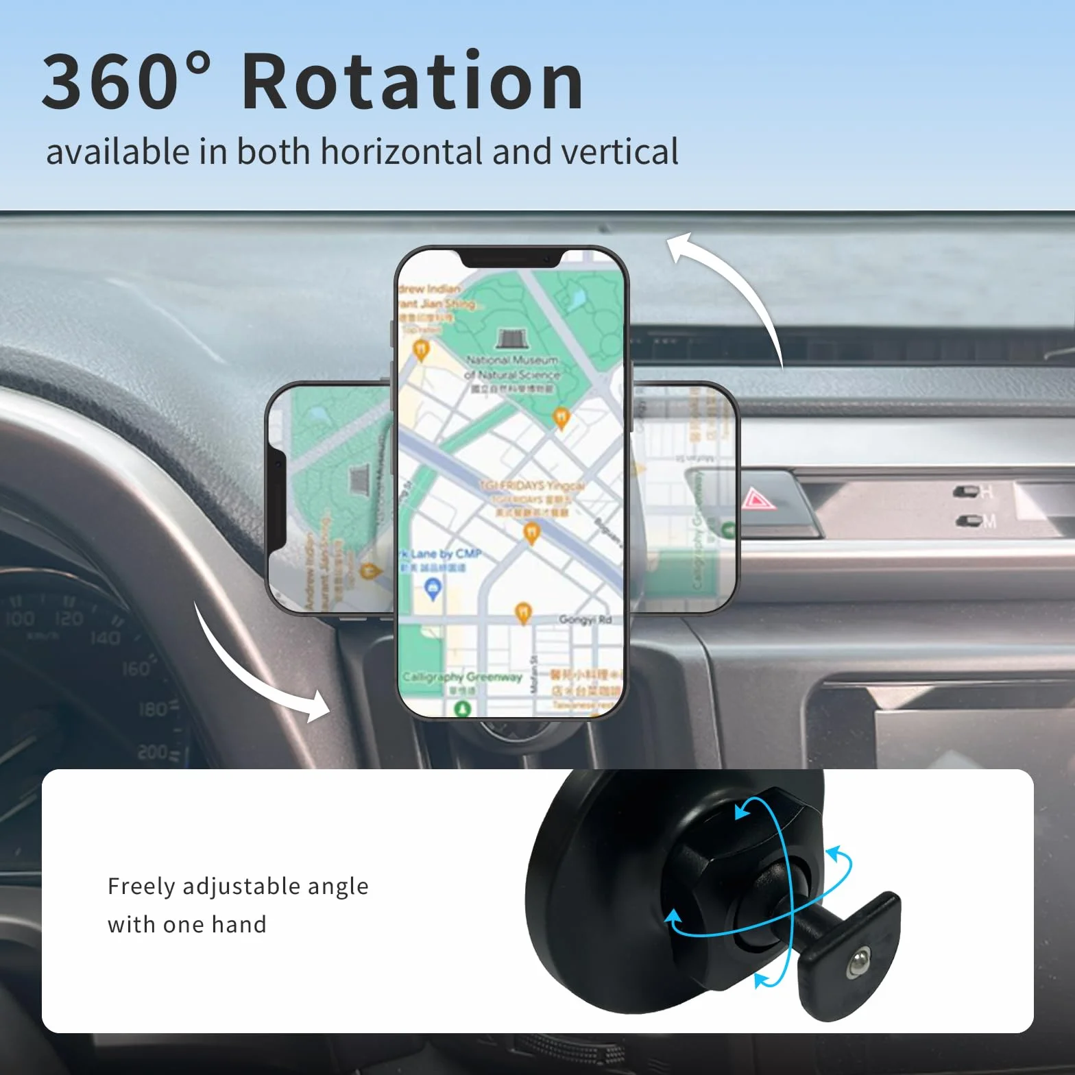 Samochodowy uchwyt na telefon do Toyota RAV4 2013-2018, magnetyczny uchwyt na deskę rozdzielczą specyficzny dla pojazdu, obracany o 360° podstawka telefoniczna kompatybilna z MagSafe, uchwyt