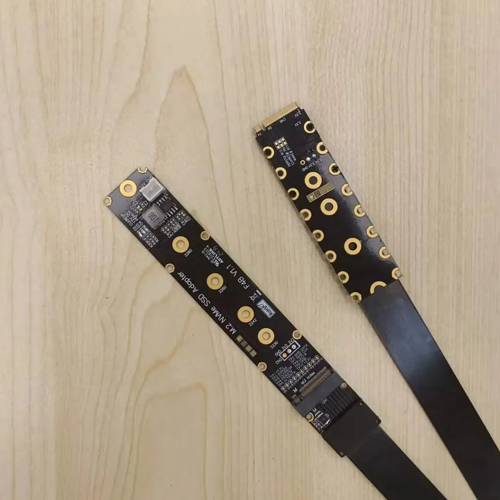 M.2 NVMe M SSD kabel przedłużający PCIe 5.0 X4 Gen5 128 G/Bps, przedłużacz FFC, bardzo miękki, o niskiej luźności, 50 cm