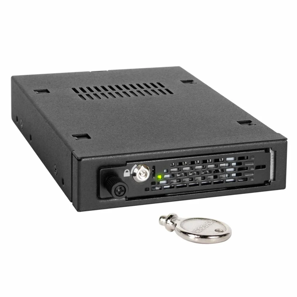 Icy Dock Przemysłowy metalowy 2,5-calowy przenośny stojak SATA/SAS HDD i SSD do przedniej przegrody urządzenia 3,5-calowej