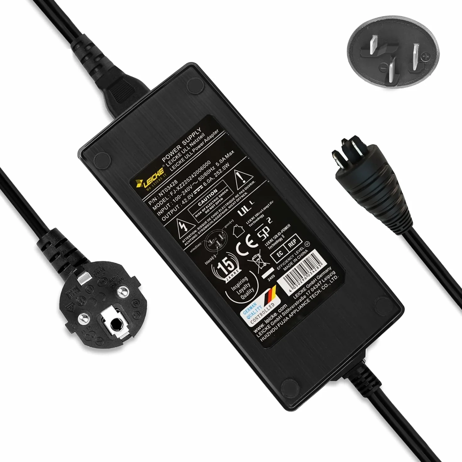 LEICKE ładowarka 6 A do 36 V/42 V Bosch Active/Performance Line akumulator e-bike z Active Line/Active Line Plus/Cargo Line/Classic + Line/Performance Line/Line CX/Line Speed Charger