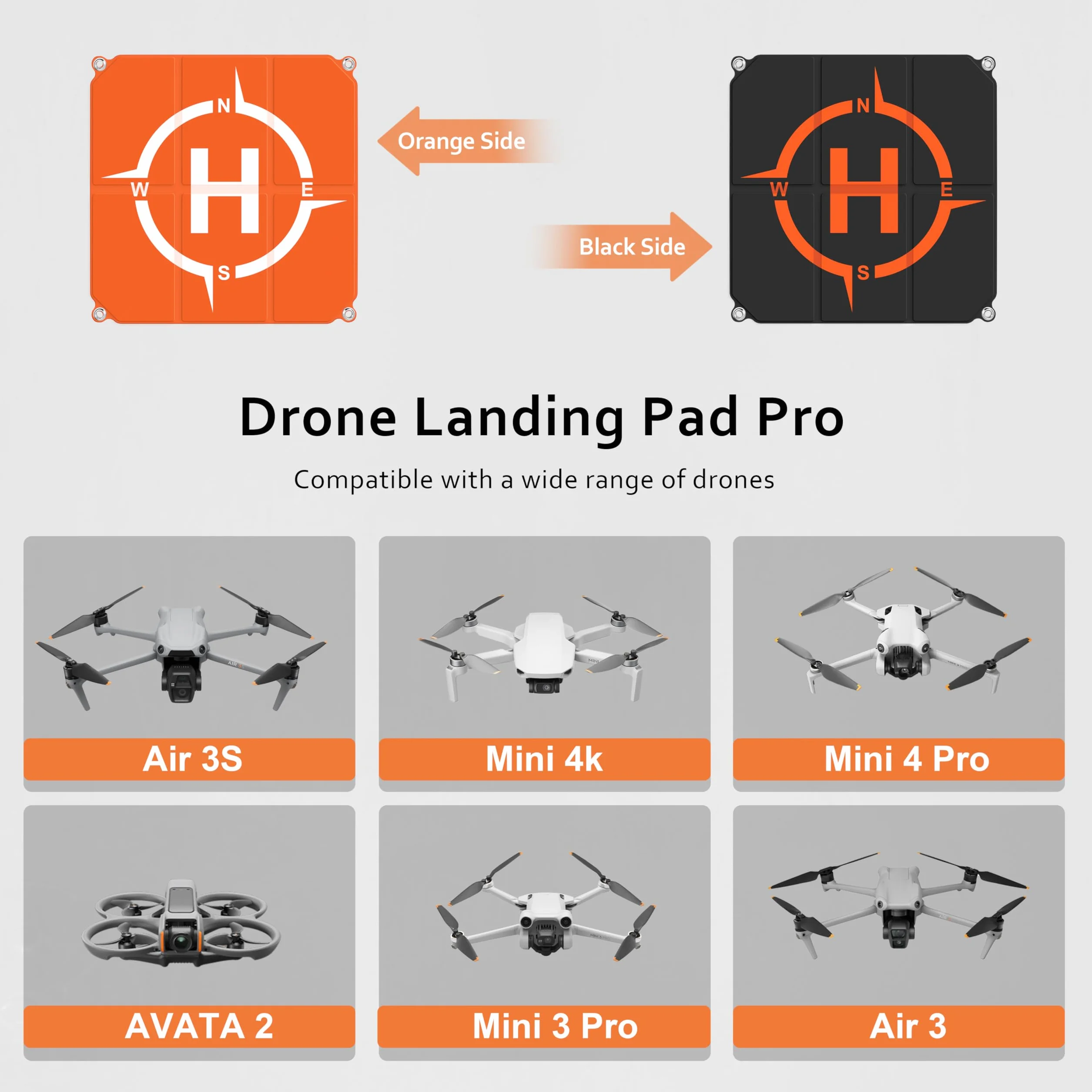 STARTRC PHOTO Lądowisko do drona, składana, dwustronna, wodoodporna, uniwersalna lądowisko dla helikopterów (55 cm) do DJI Mini 4 Pro/AIR 3S/Neo/Mini 2se/Mini 4k/Mini 3 Pro akcesoria do dronów