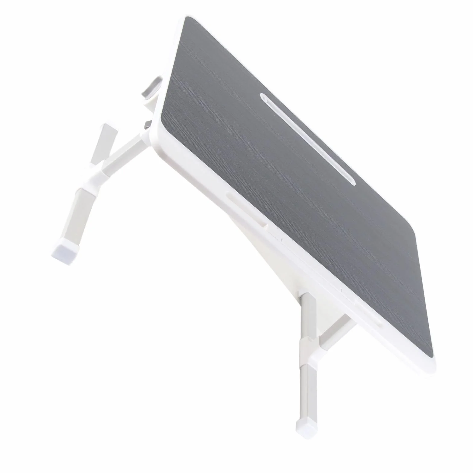 Regulowany, Składany Stolik Nocny na Laptopa ze Stopu Aluminium z Obrotowym Pulpitem, Przenośna Podstawka na Laptopa do Pisania, Pracy, Czytania w Pokoju Wieloosobowym, 23,6 X 15,7 Cala