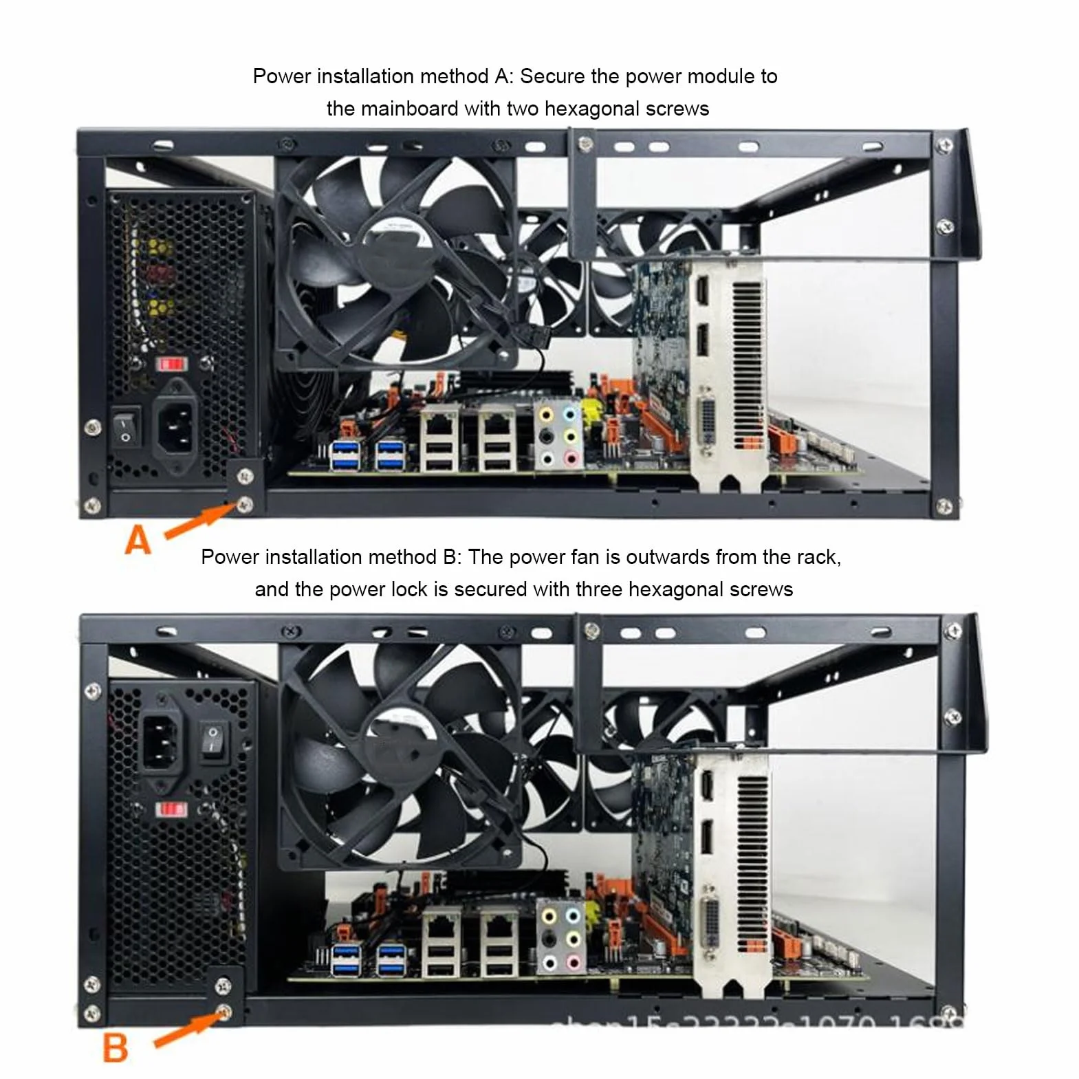 KIMISS Stojak na Komputer PC Typu Open Air do Samodzielnego Montażu do Płyt Głównych ATX/MATX/ITX - Konstrukcja Umożliwiająca Układanie w Stosy Obsługująca Karty Graficzne X79 X99 dla Lepszego
