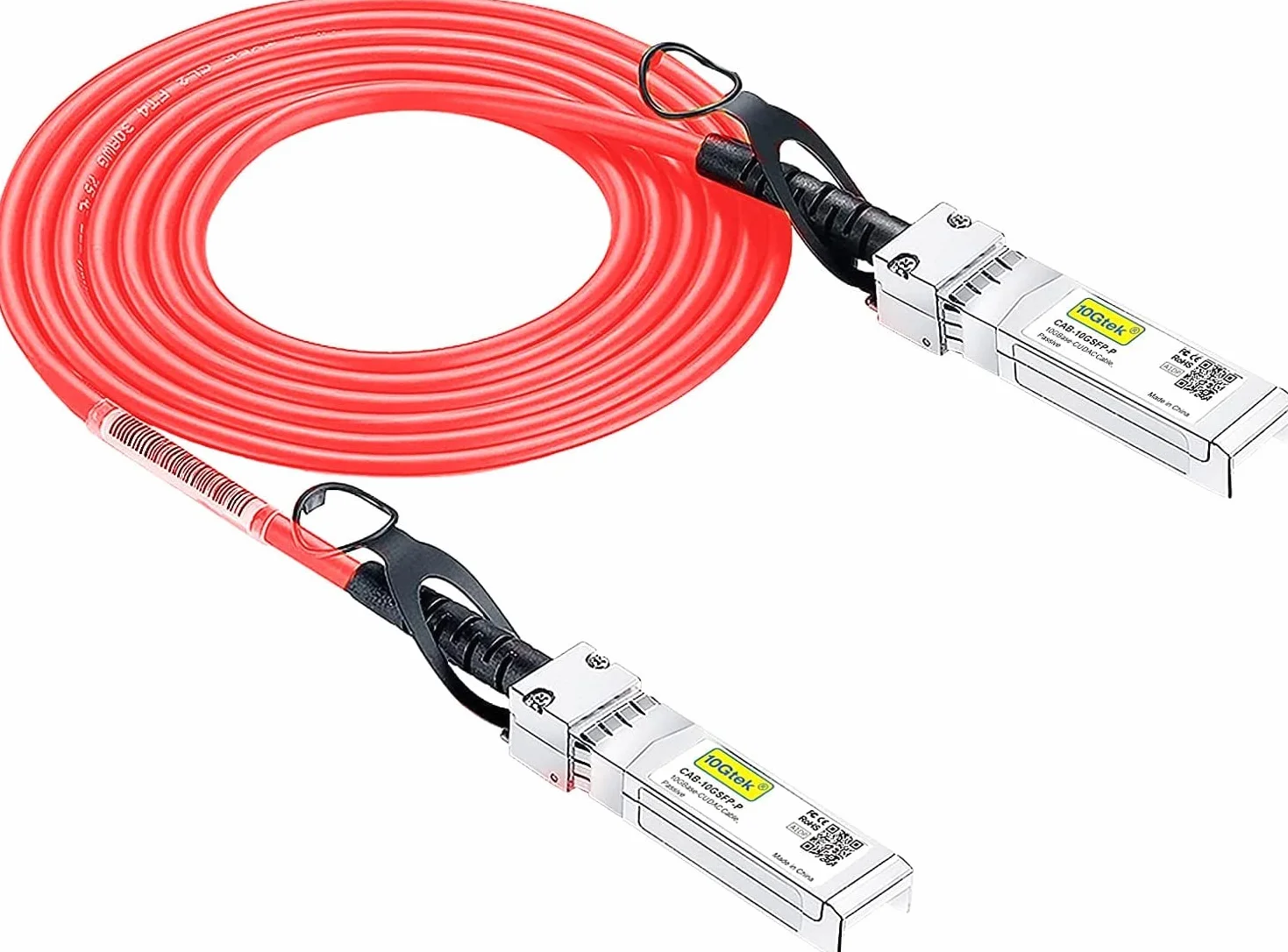 [Red] 10G SFP+ DAC Cable 1.5-Meter(4.9ft), Twinax SFP+ Cable for Cisco SFP-H10GB-CU1.5M, Meraki, Ubiquiti UniFi, D-Link, Supermicro, Netgear, Mikrotik, Open Switches