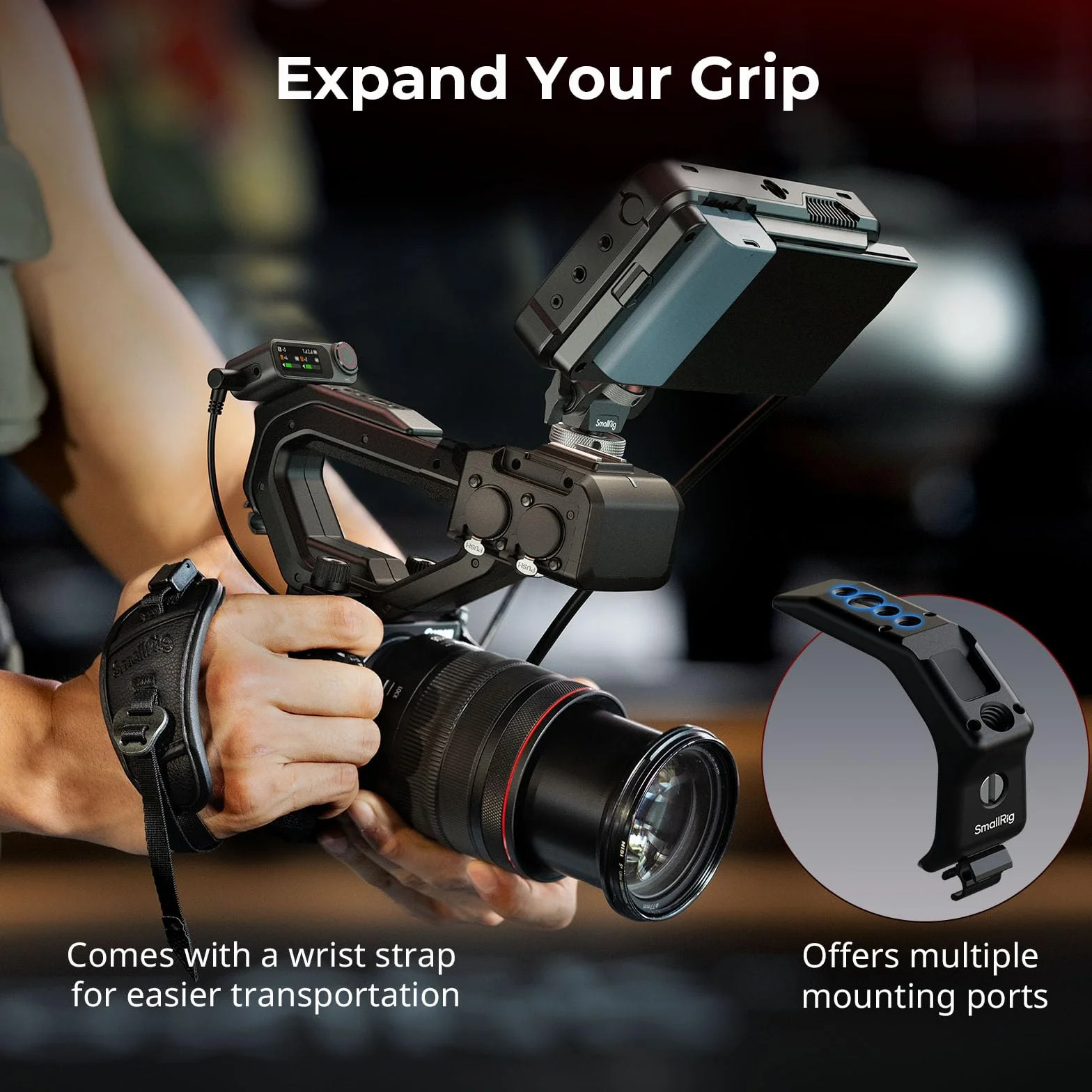 SMALLRIG Zestaw Cage do Canon C50 z przedłużeniem uchwytu XLR, klatką kamerową z mocowaniem na zimną stopkę, zaciskiem kablowym do HDMI, wbudowaną płytką szybkiego montażu do Arca - 5657