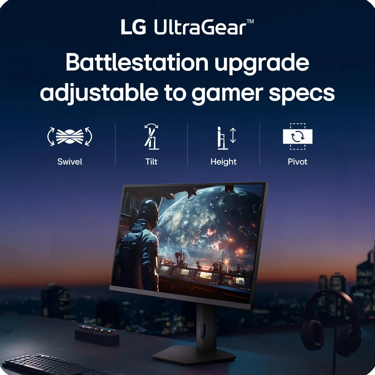 LG 27G610A-B Ultragear QHD 27 cali (2560 x 1440) monitor do gier IPS, 200 Hz, 1 ms, AMD FreeSync Premium, VESA DisplayHDR 400, HDMI, DisplayPort, pochylany, wysoki, obrotowy stojak, czarny
